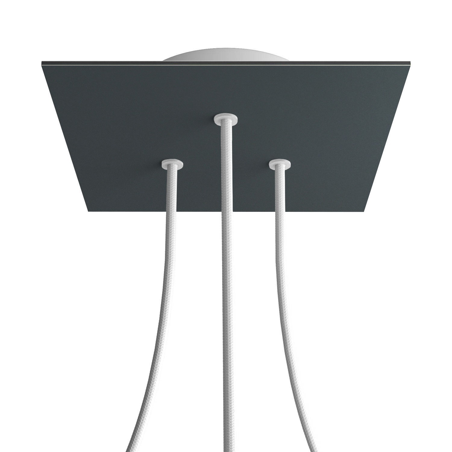 3 Holes - LARGE Square Ceiling Canopy Kit - Rose One System - Anthracite