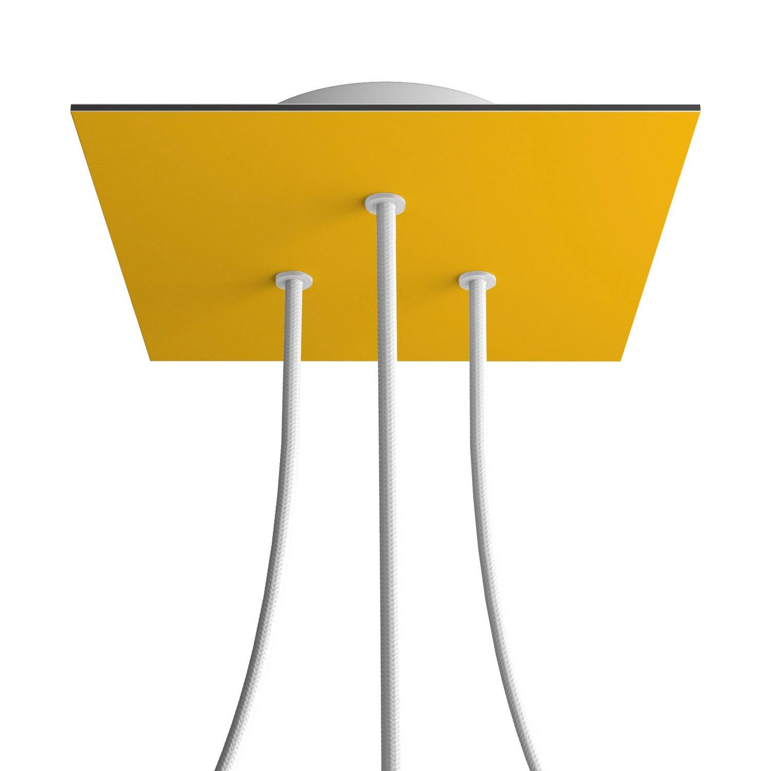 3 Holes - LARGE Square Ceiling Canopy Kit - Rose One System - Yellow mustard