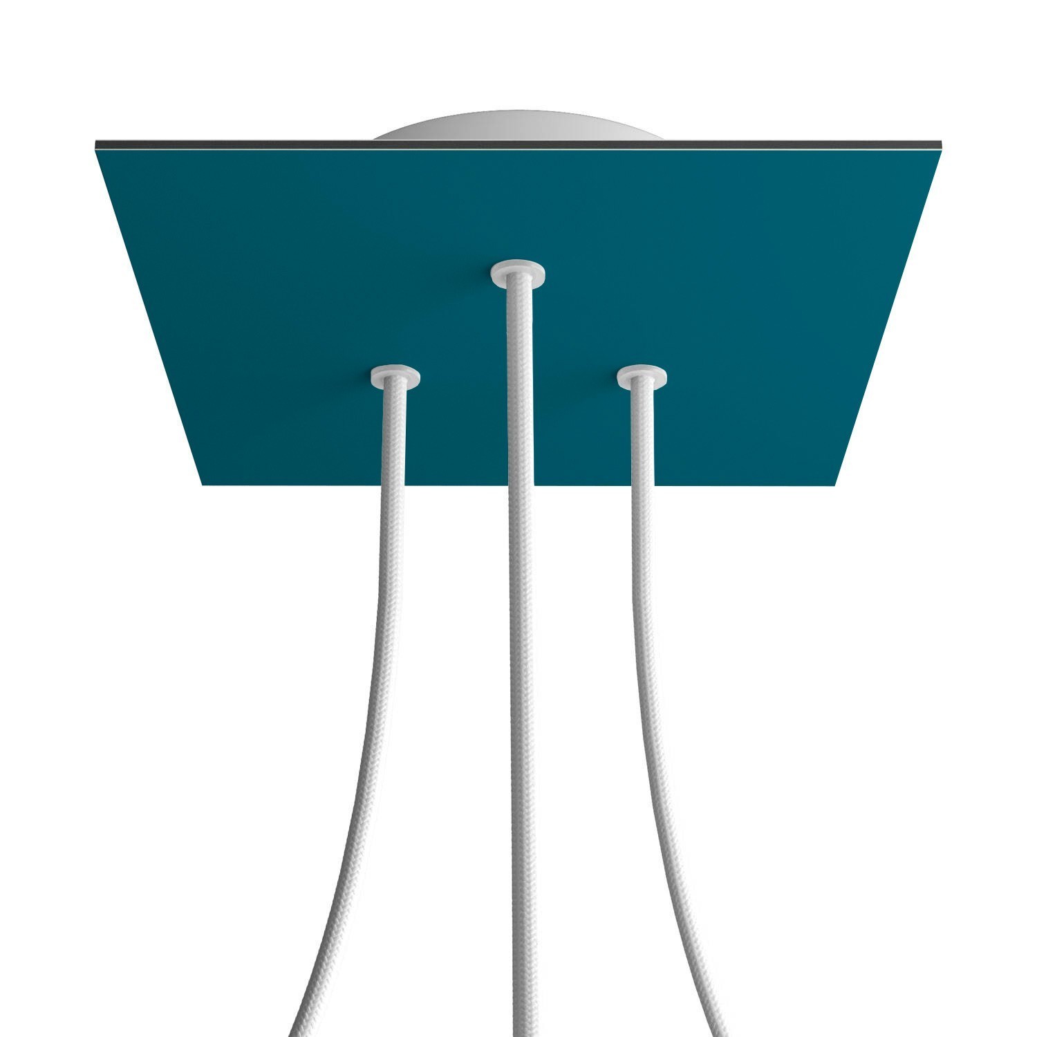 3 Holes - LARGE Square Ceiling Canopy Kit - Rose One System - Petrol