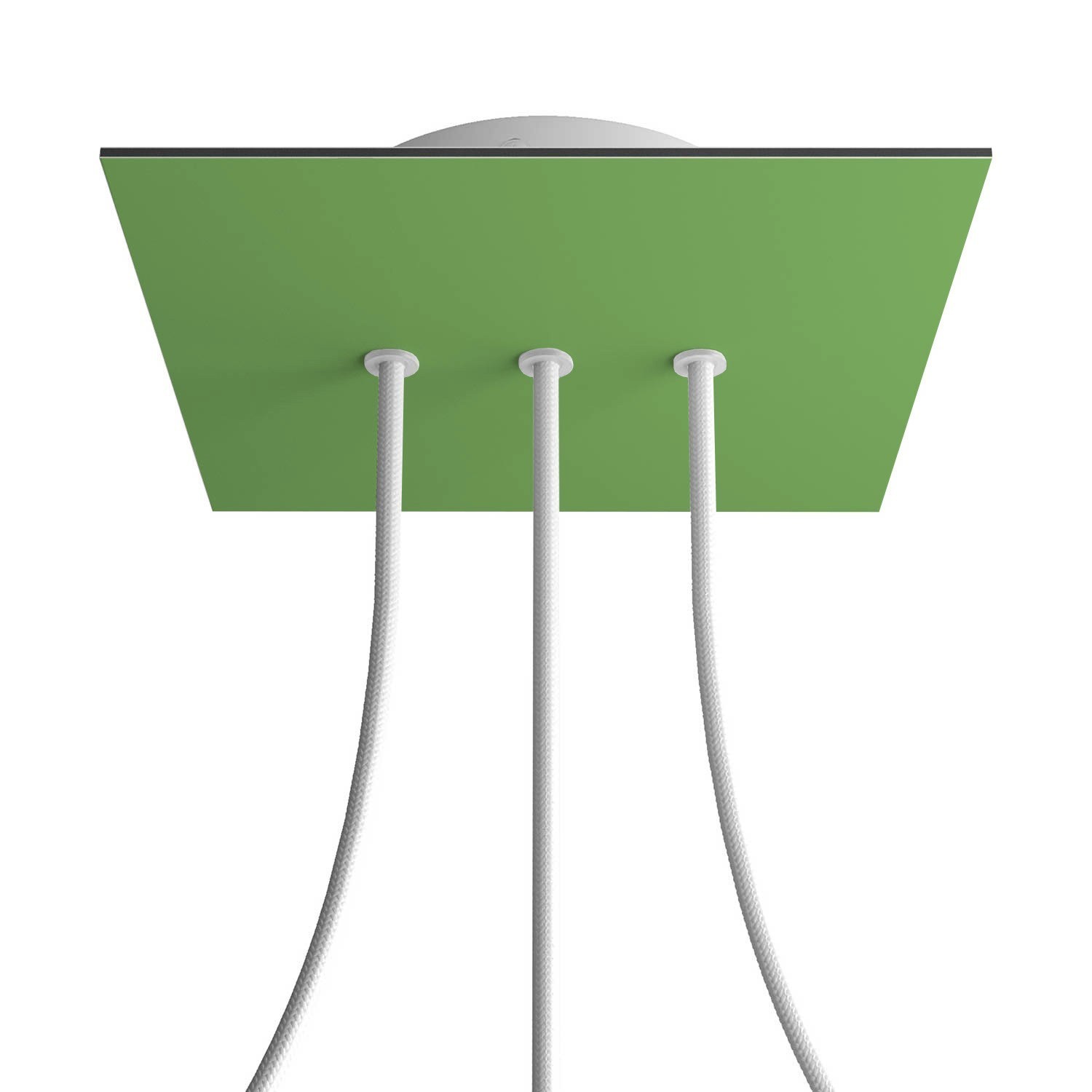 3 In-line Holes - LARGE Square Ceiling Canopy Kit - Rose One System - Soft Green