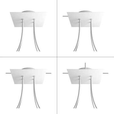 4 Holes - LARGE Square Ceiling Canopy Kit - Rose One System