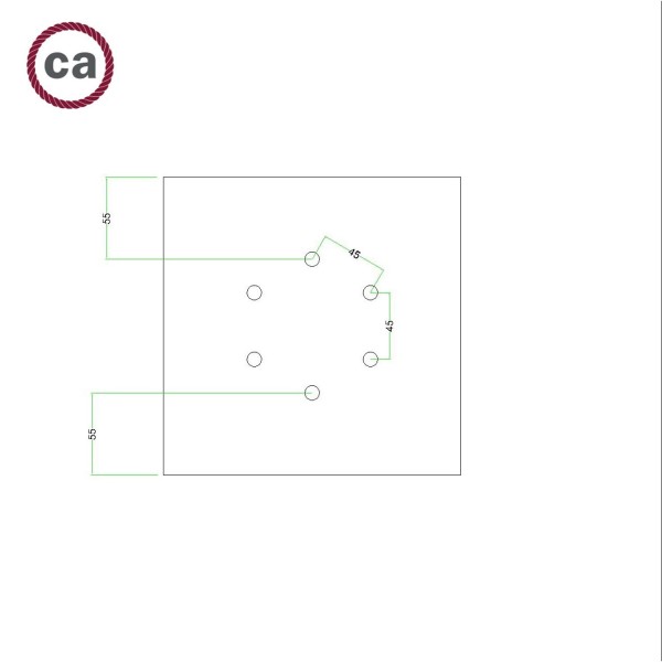 6 Holes - LARGE Square Ceiling Canopy Kit - Rose One System