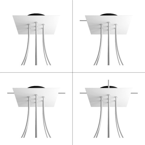 7 Holes - LARGE Square Ceiling Canopy Kit - Rose One System