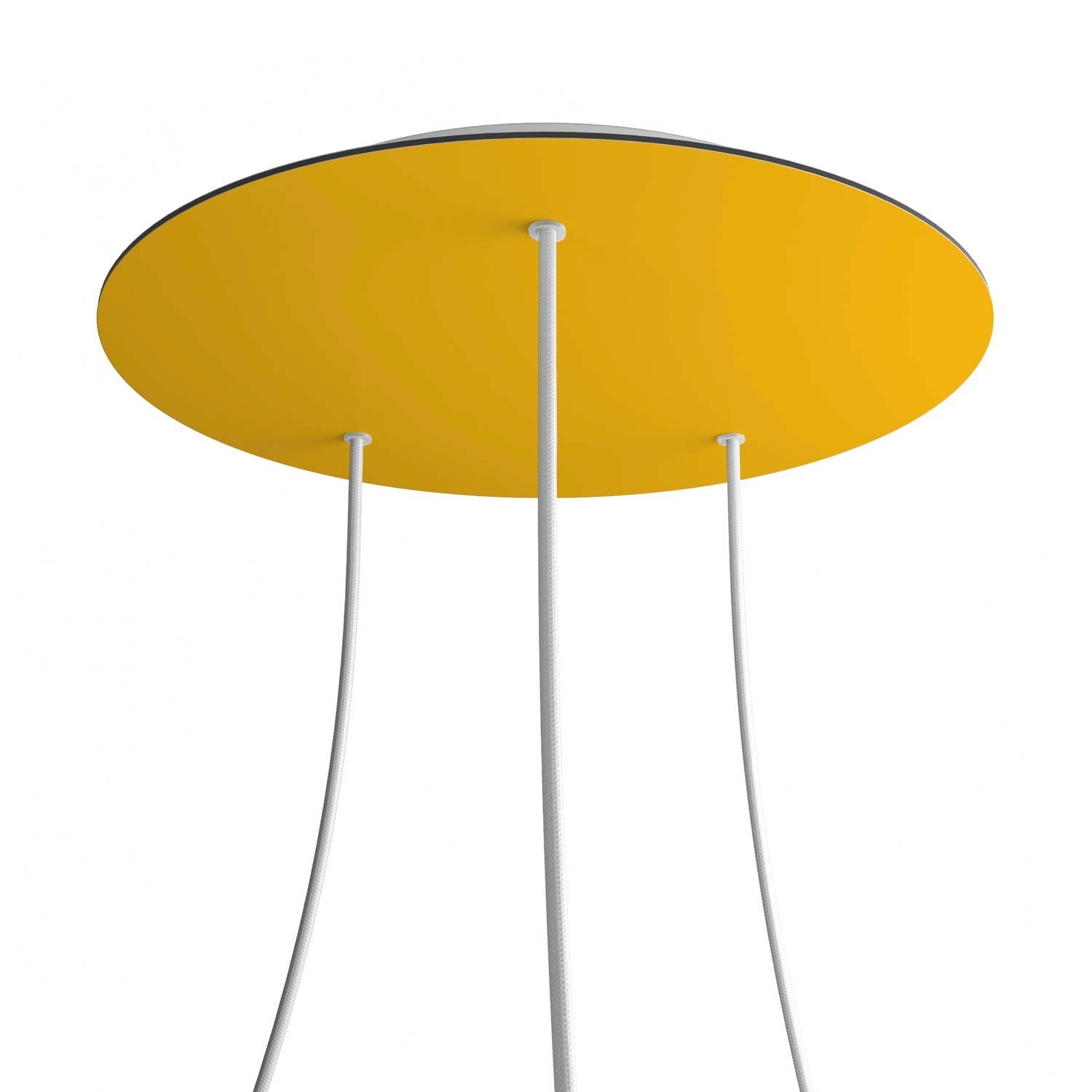 3 Holes - EXTRA LARGE Round Ceiling Canopy Kit - Rose One System - Yellow mustard
