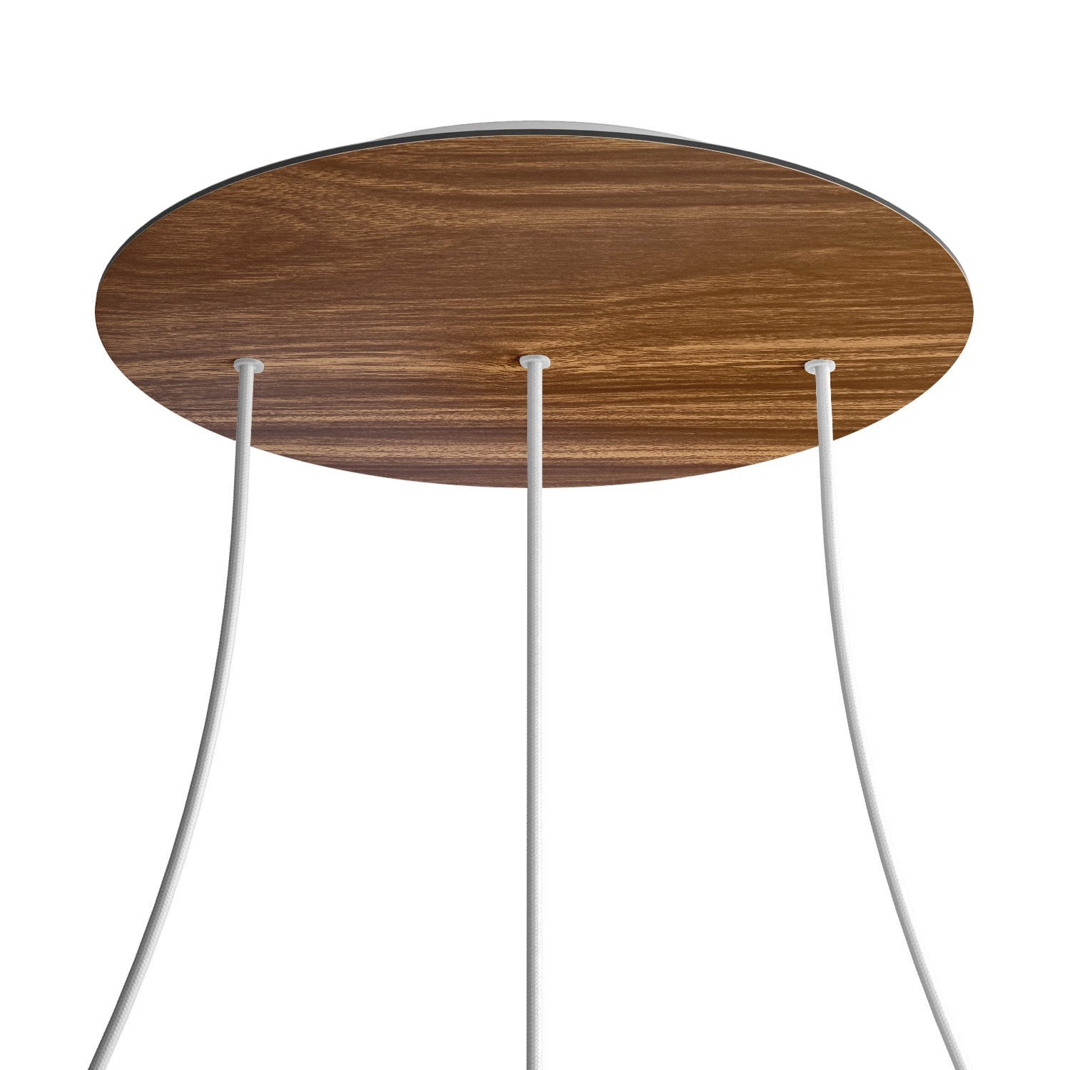 3 In-line Holes - EXTRA LARGE Round Ceiling Canopy Kit - Rose One System - Wood