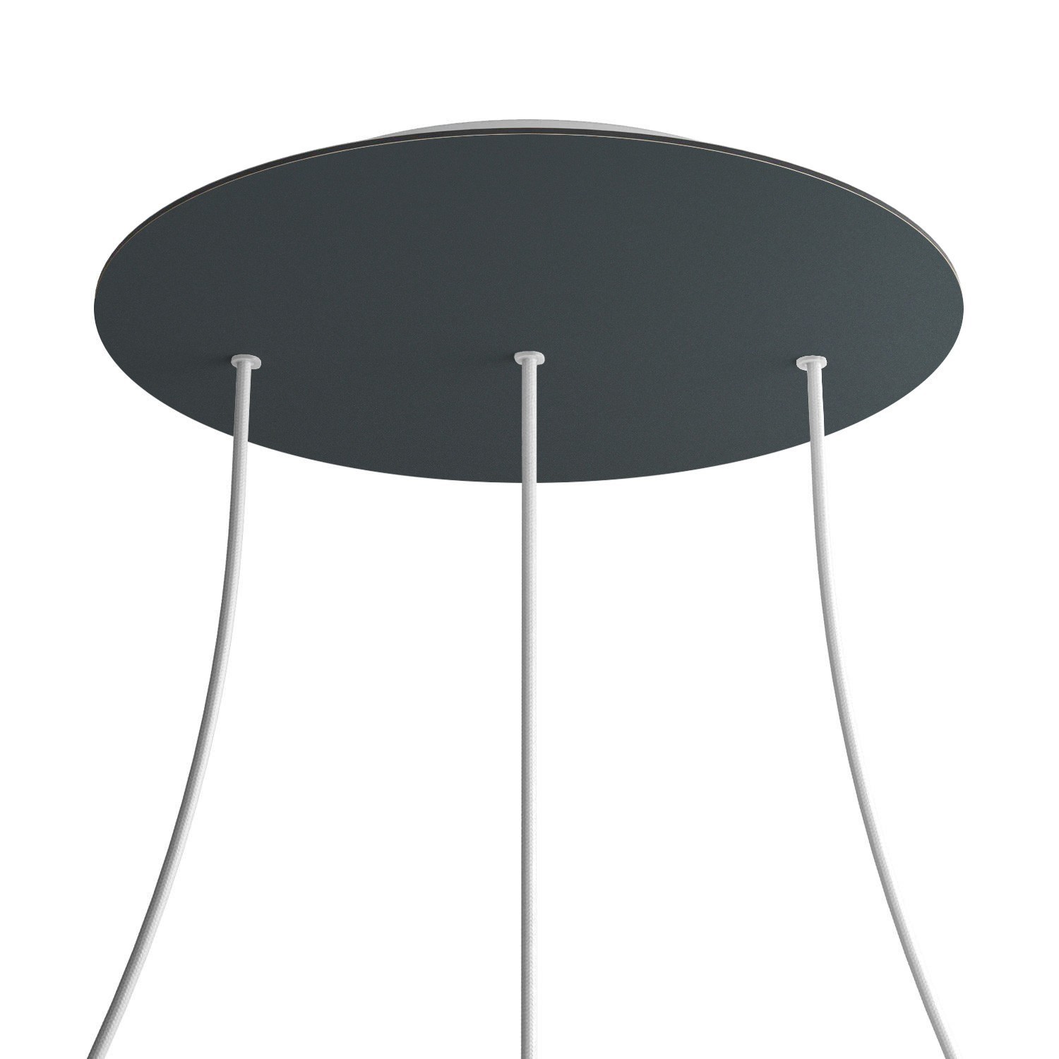 3 In-line Holes - EXTRA LARGE Round Ceiling Canopy Kit - Rose One System - Anthracite