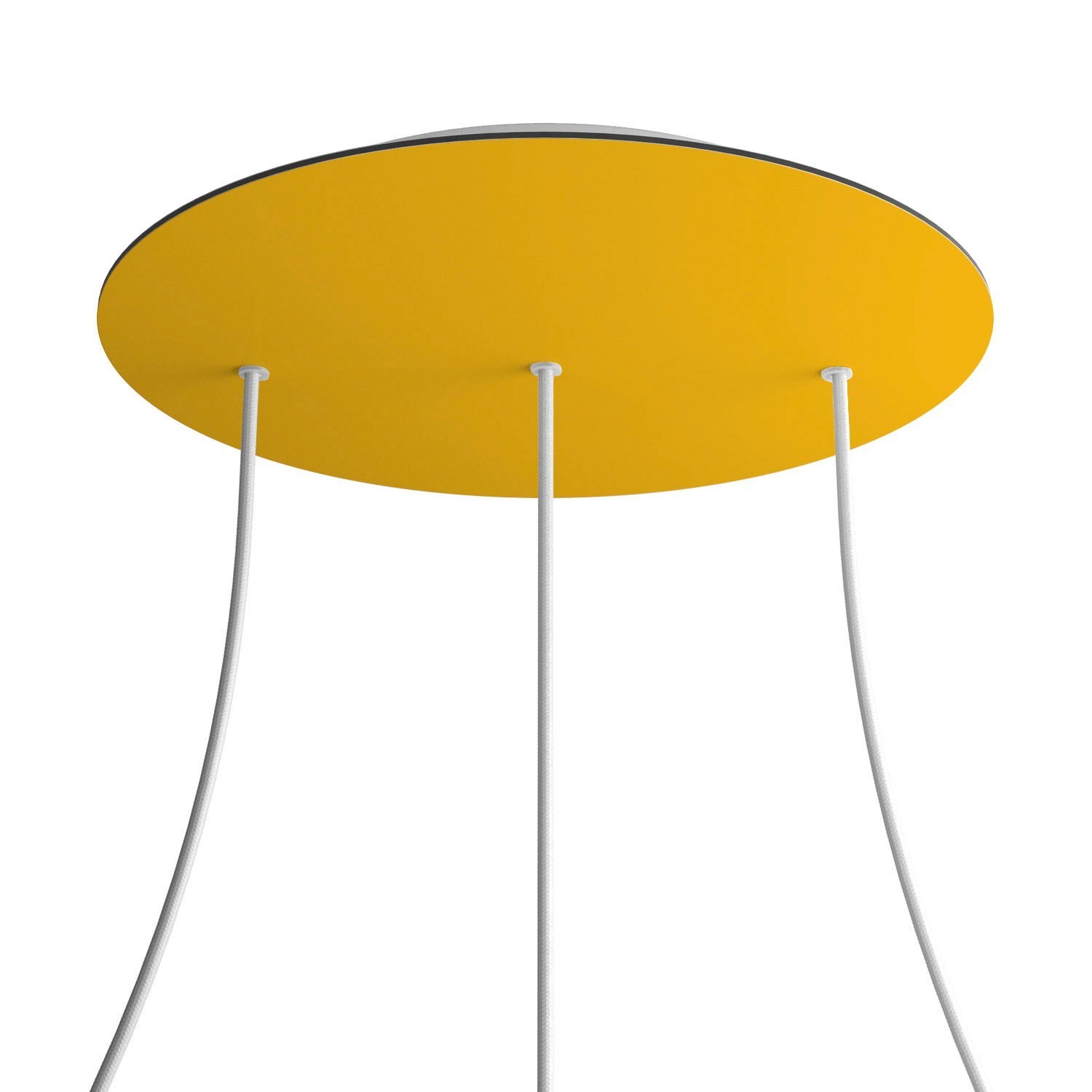 3 In-line Holes - EXTRA LARGE Round Ceiling Canopy Kit - Rose One System - Yellow mustard