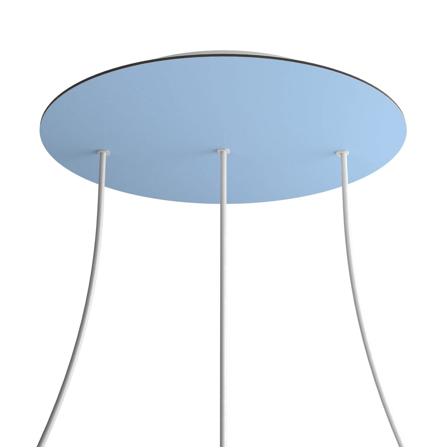 3 In-line Holes - EXTRA LARGE Round Ceiling Canopy Kit - Rose One System - Soft blue