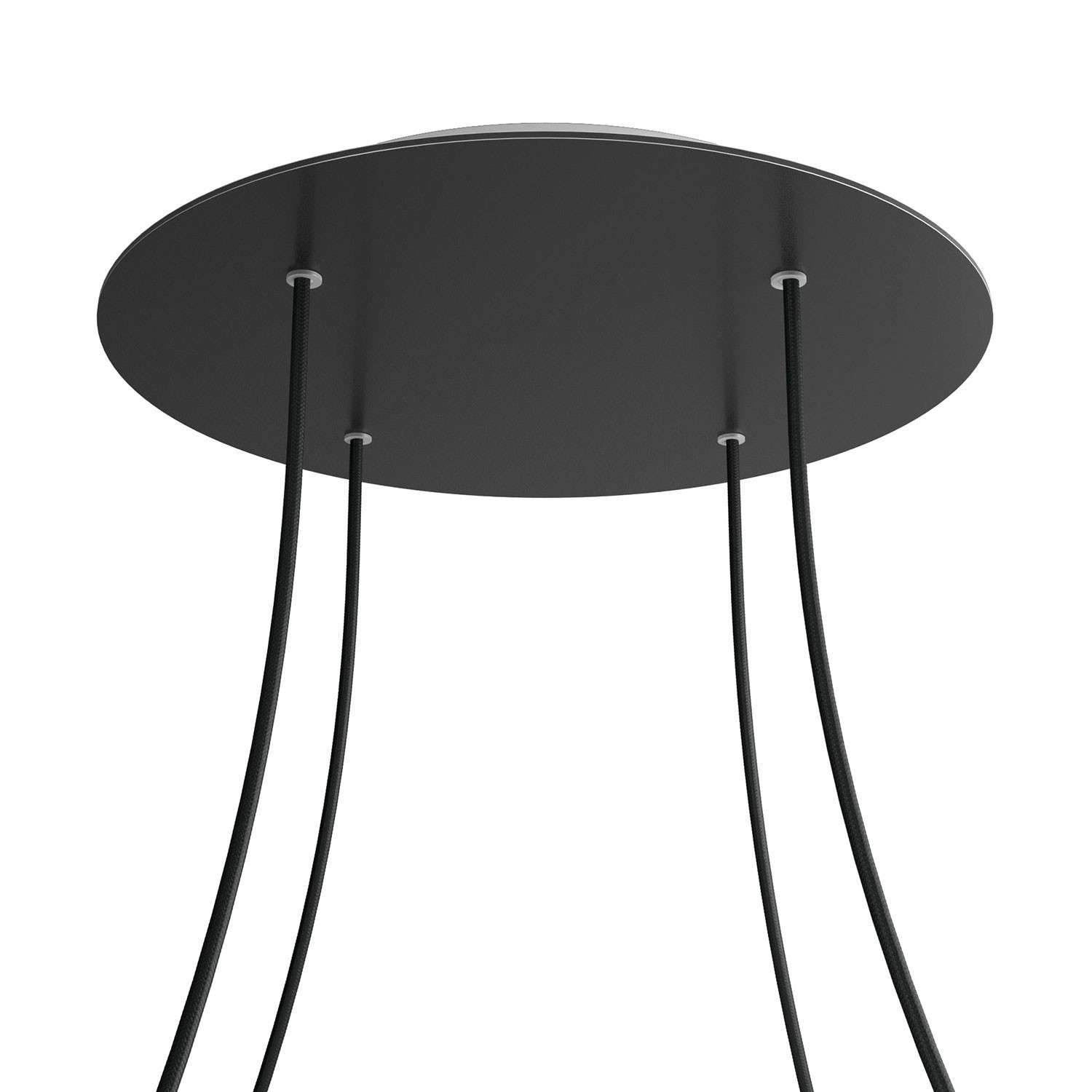 4 Holes - EXTRA LARGE Round Ceiling Canopy Kit - Rose One System - Matt Black