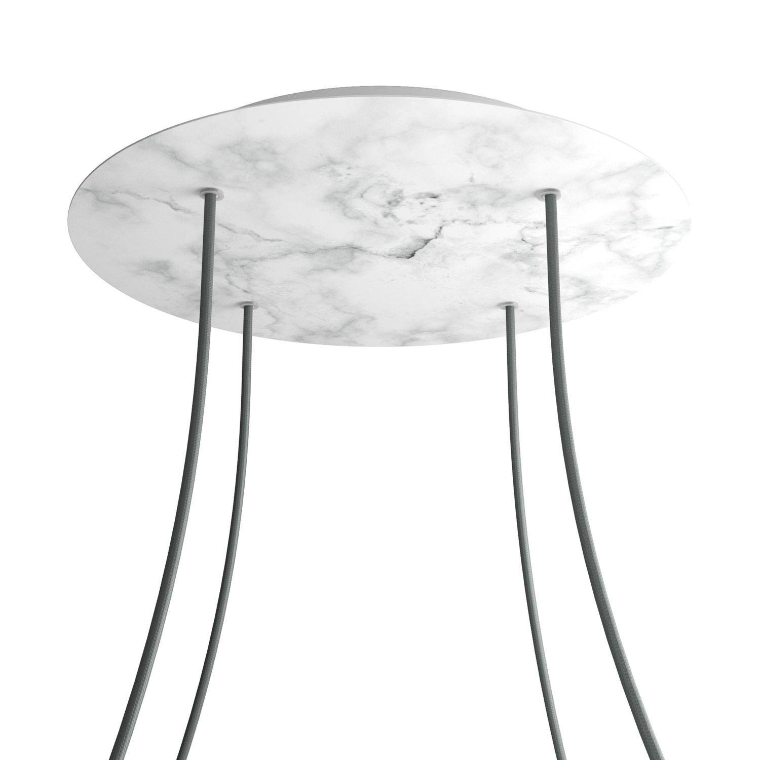 4 Holes - EXTRA LARGE Round Ceiling Canopy Kit - Rose One System - Marble Carrara