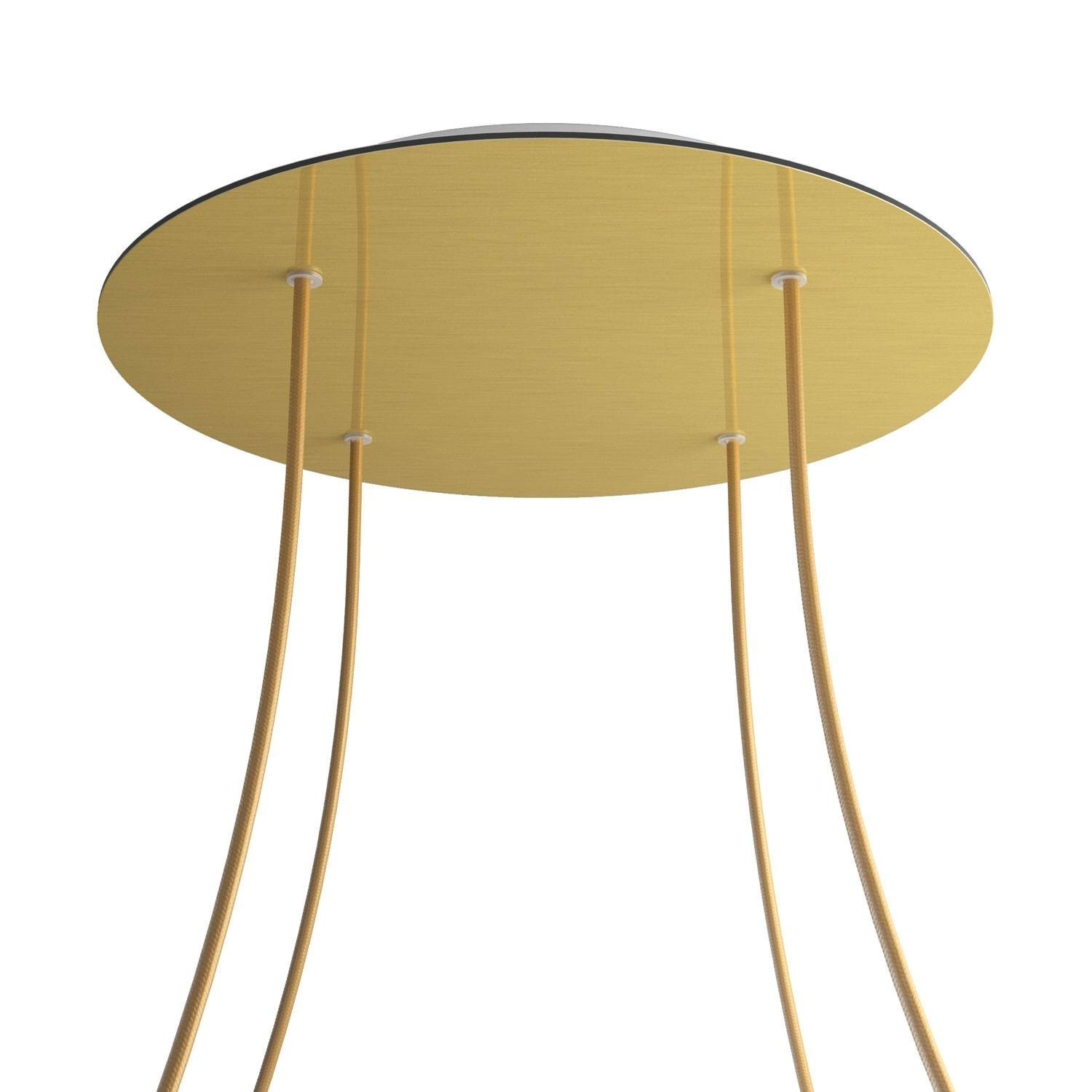 4 Holes - EXTRA LARGE Round Ceiling Canopy Kit - Rose One System - Satin Brass Dibond