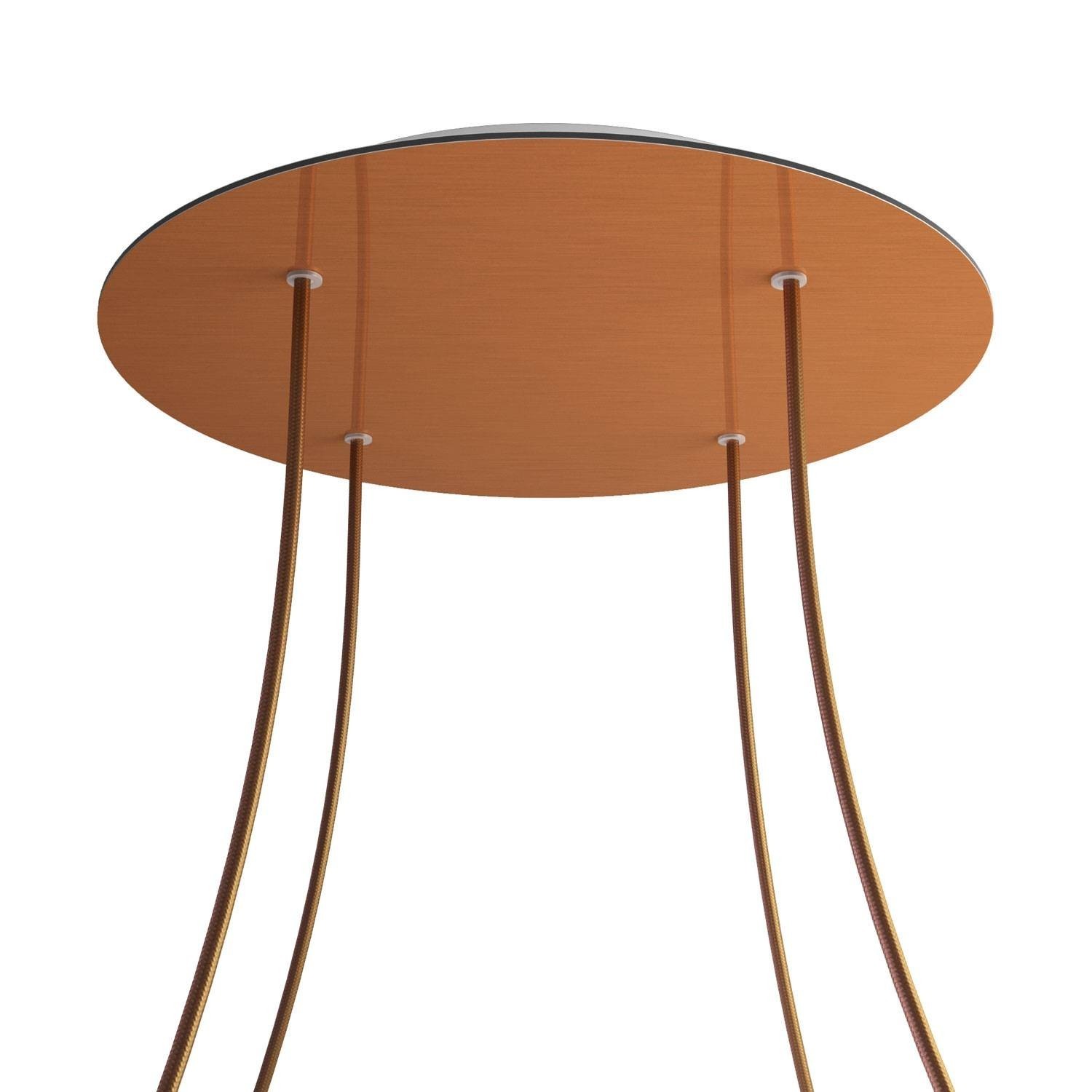 4 Holes - EXTRA LARGE Round Ceiling Canopy Kit - Rose One System - Satin Copper Dibond