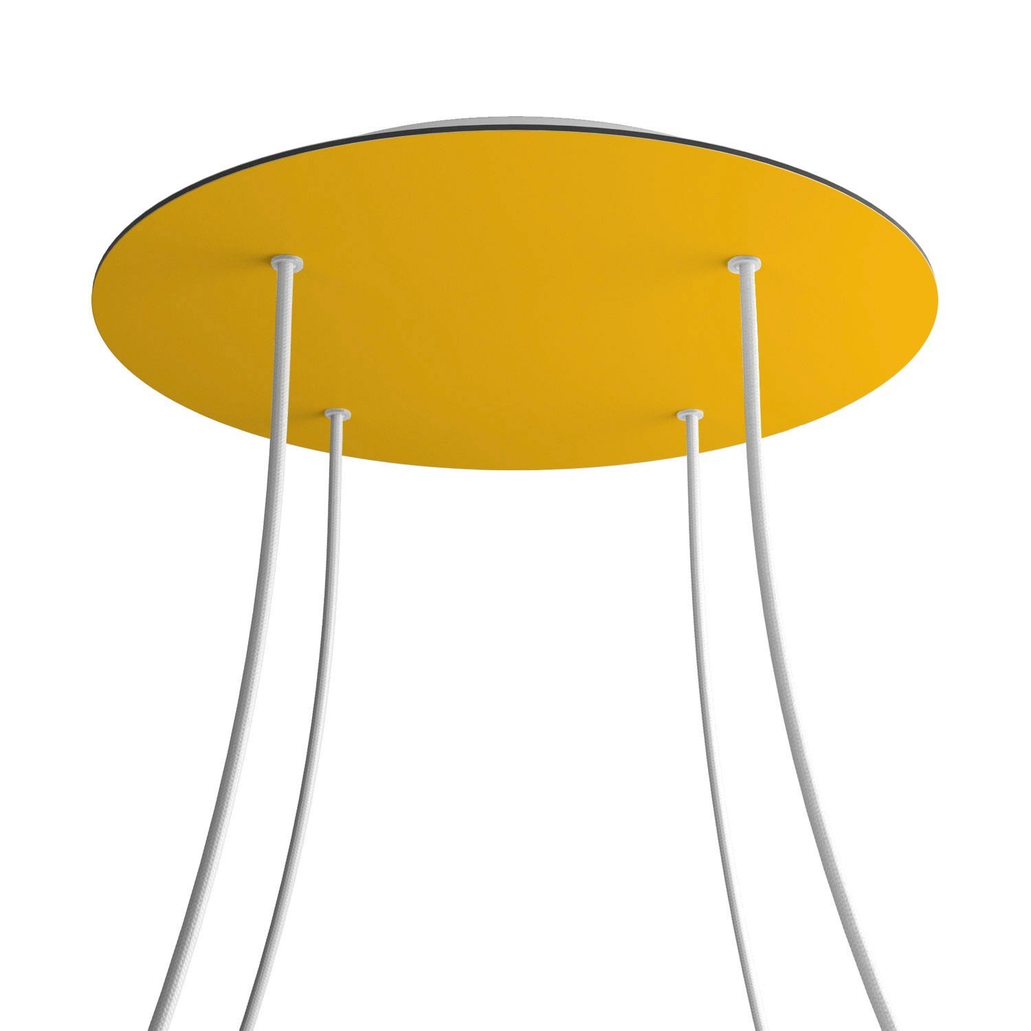 4 Holes - EXTRA LARGE Round Ceiling Canopy Kit - Rose One System - Yellow mustard