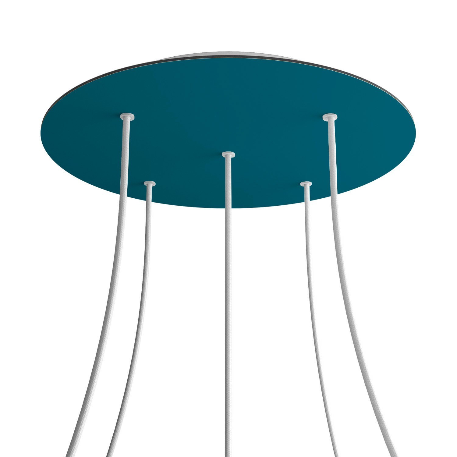 5 Holes - EXTRA LARGE Round Ceiling Canopy Kit - Rose One System - Petrol