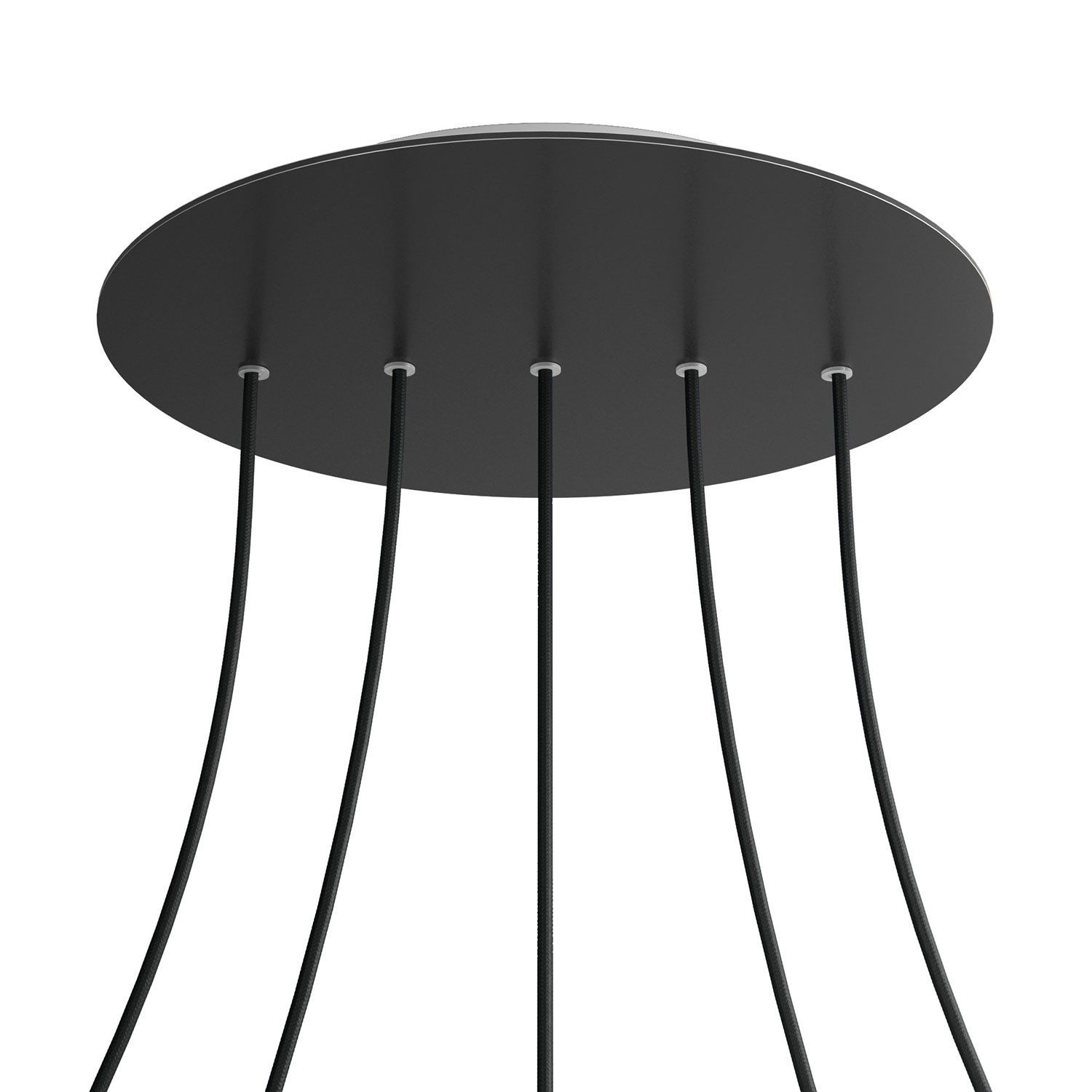 5 In-Line Holes - EXTRA LARGE Round Ceiling Canopy Kit - Rose One System - Matt Black