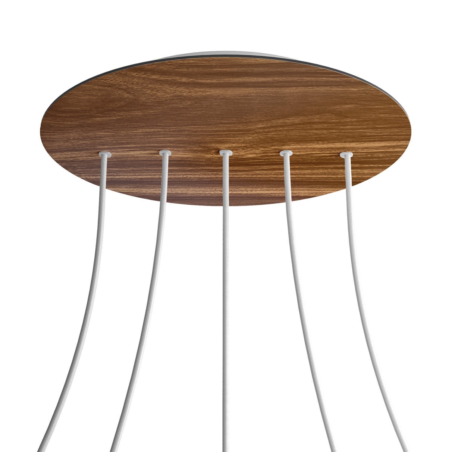 5 In-Line Holes - EXTRA LARGE Round Ceiling Canopy Kit - Rose One System - Wood