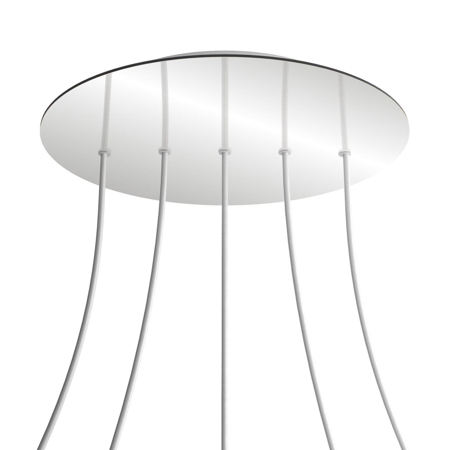 5 In-Line Holes - EXTRA LARGE Round Ceiling Canopy Kit - Rose One System - Mirror