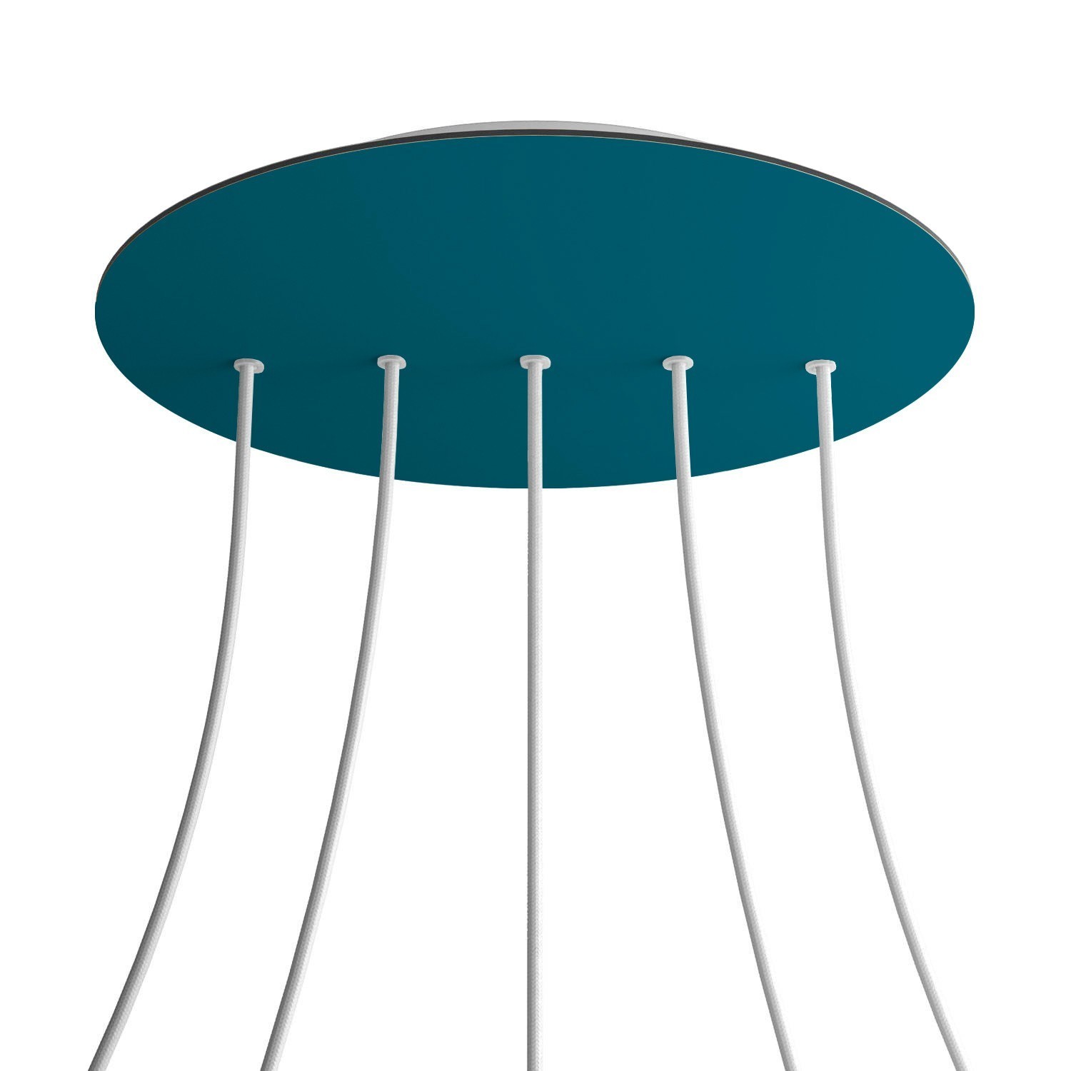 5 In-Line Holes - EXTRA LARGE Round Ceiling Canopy Kit - Rose One System - Petrol