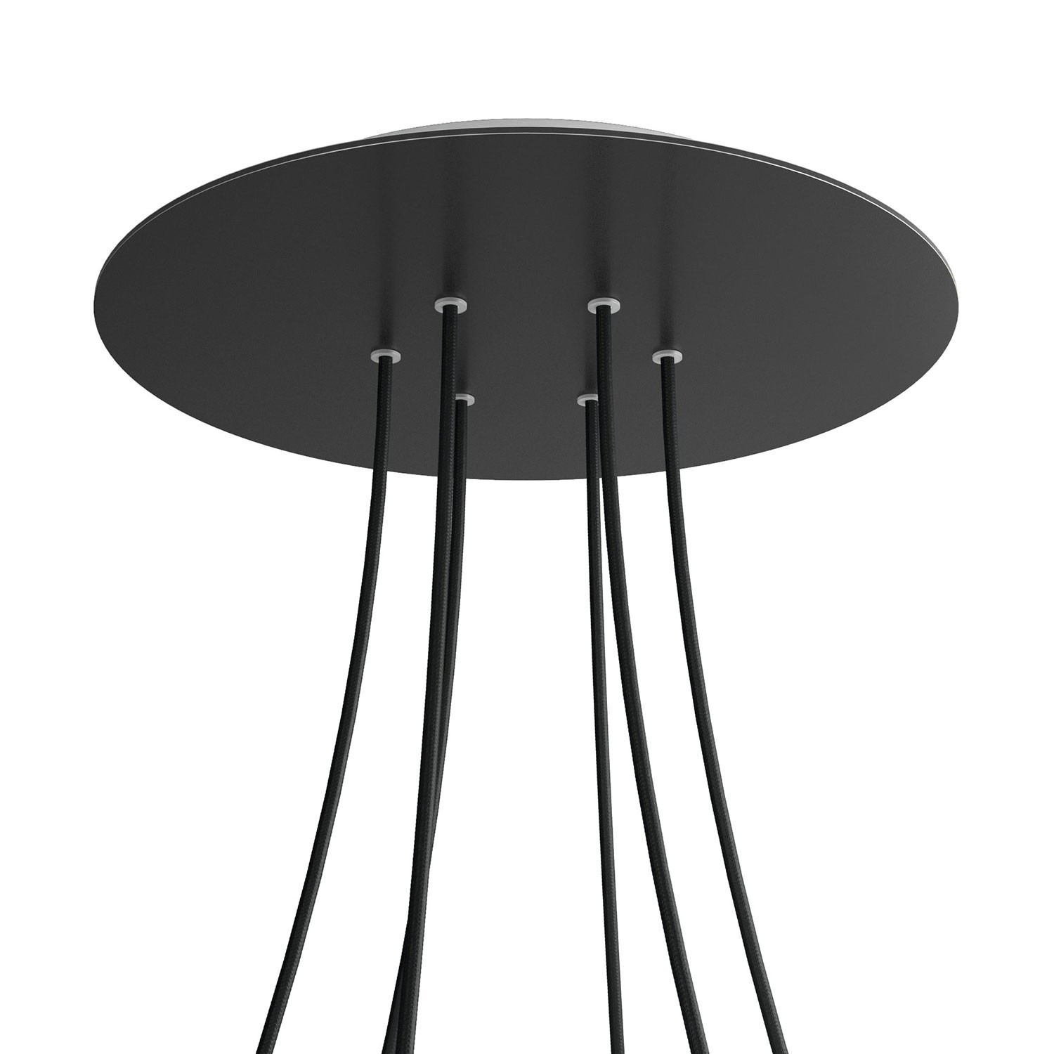 6 Holes - EXTRA LARGE Round Ceiling Canopy Kit - Rose One System - Matt Black