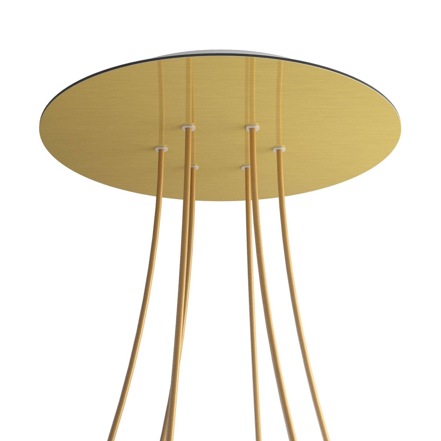 6 Holes - EXTRA LARGE Round Ceiling Canopy Kit - Rose One System - Satin Brass Dibond