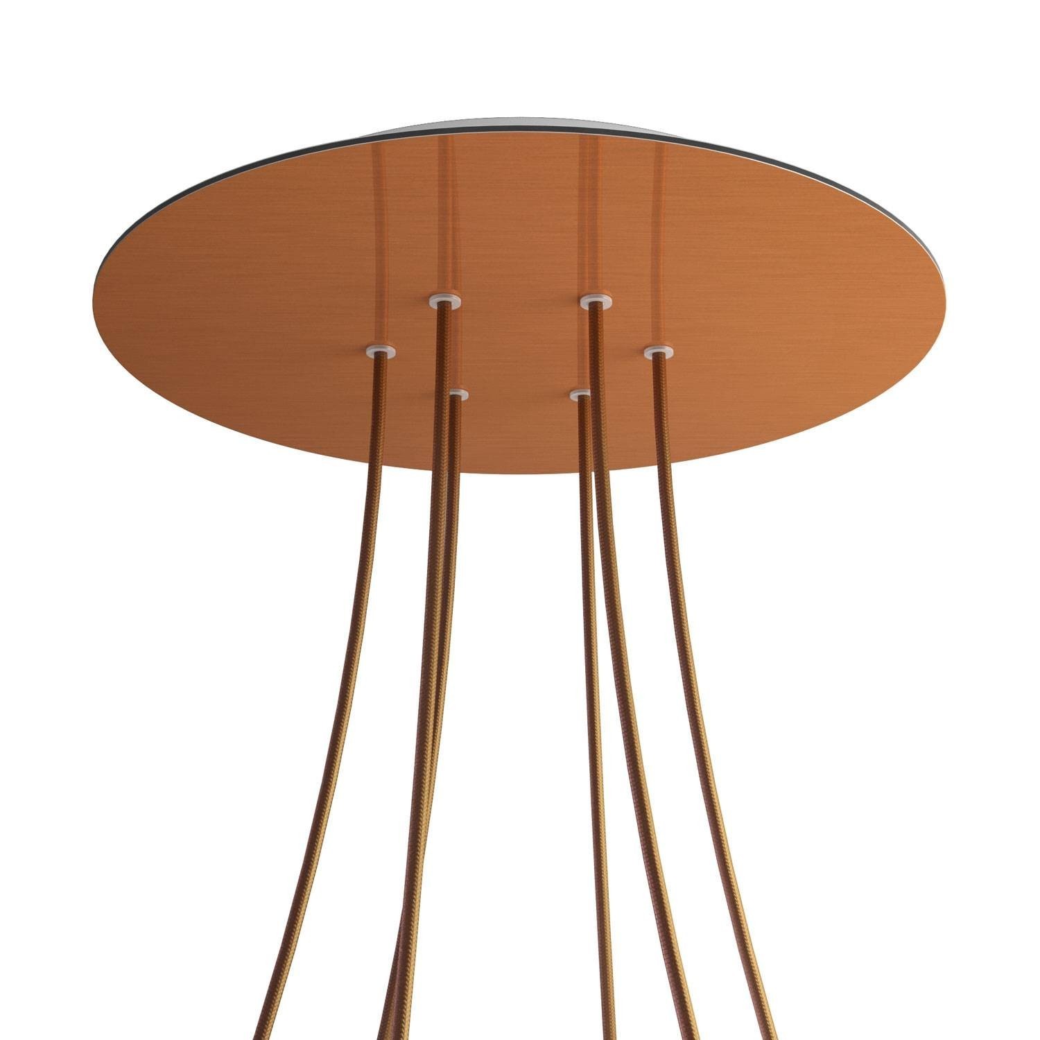 6 Holes - EXTRA LARGE Round Ceiling Canopy Kit - Rose One System - Satin Copper Dibond