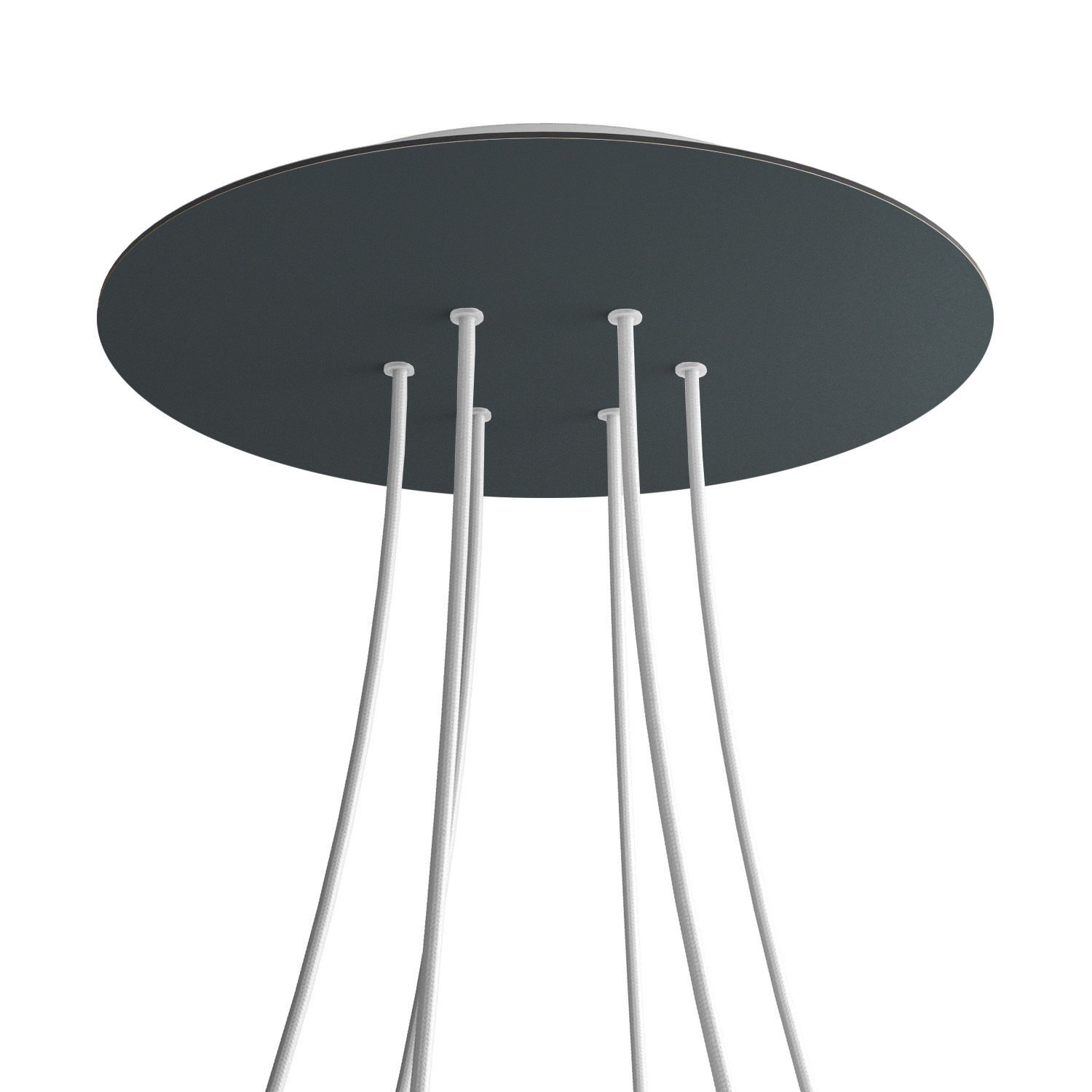 6 Holes - EXTRA LARGE Round Ceiling Canopy Kit - Rose One System - Anthracite