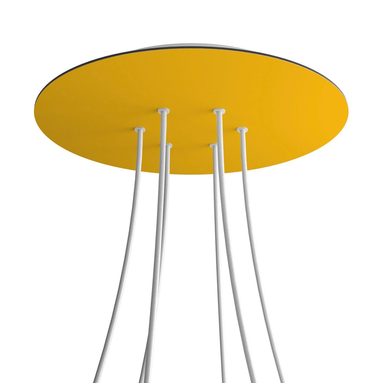 6 Holes - EXTRA LARGE Round Ceiling Canopy Kit - Rose One System - Yellow mustard
