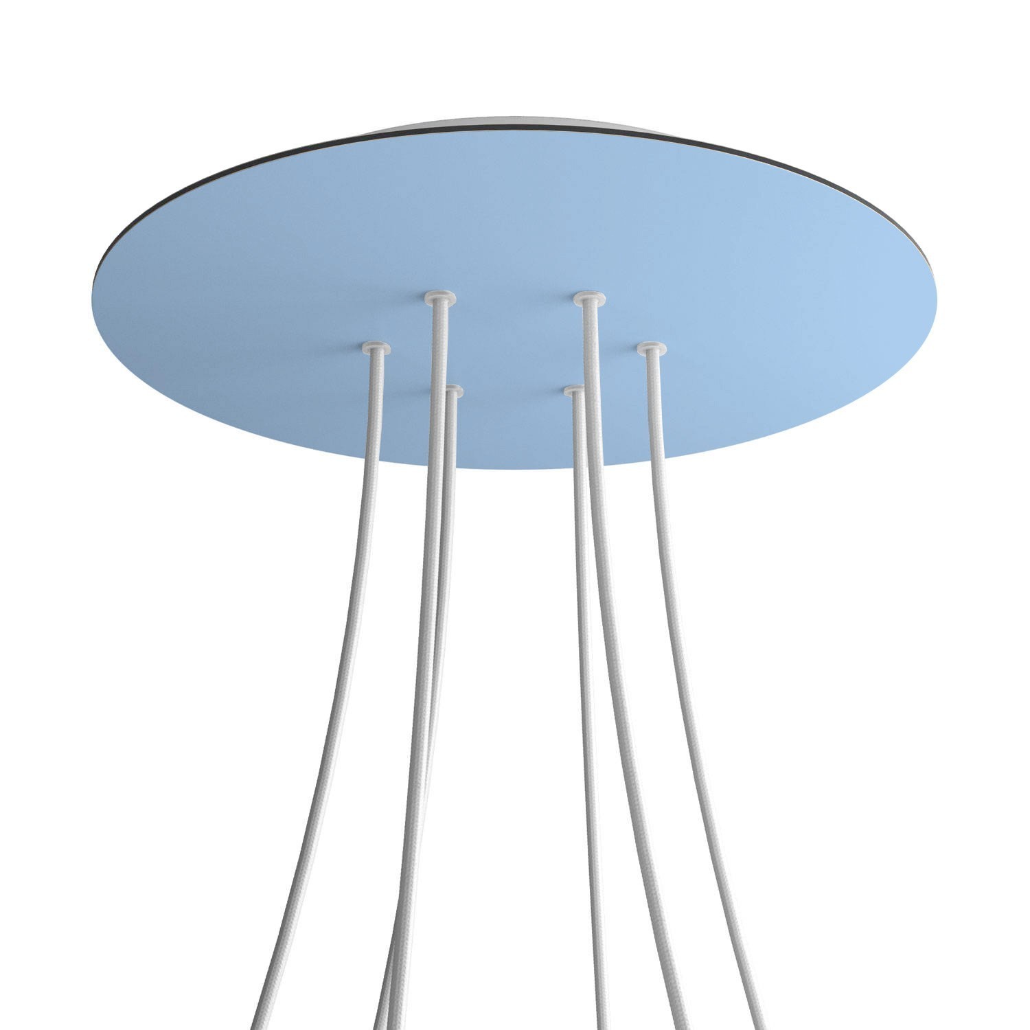 6 Holes - EXTRA LARGE Round Ceiling Canopy Kit - Rose One System - Soft blue