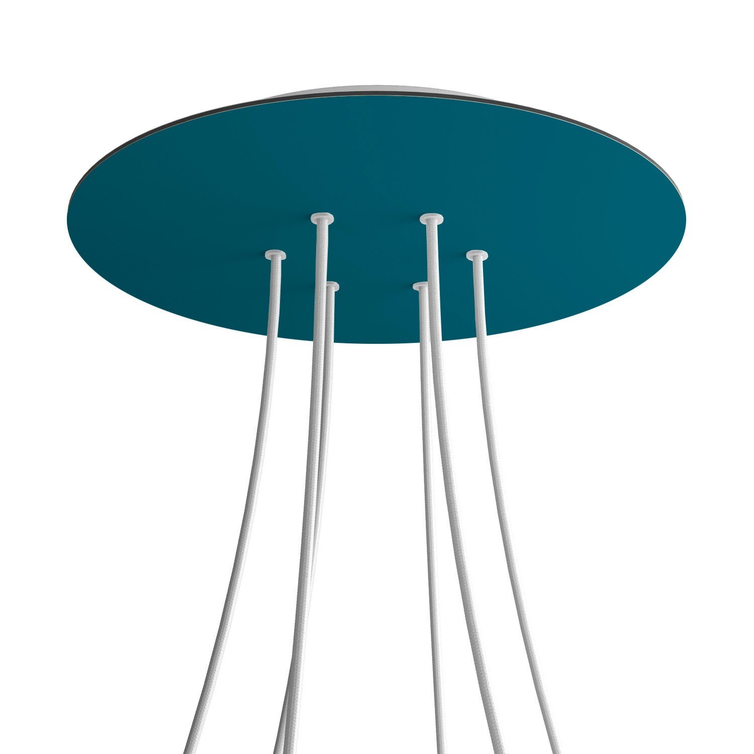 6 Holes - EXTRA LARGE Round Ceiling Canopy Kit - Rose One System - Petrol