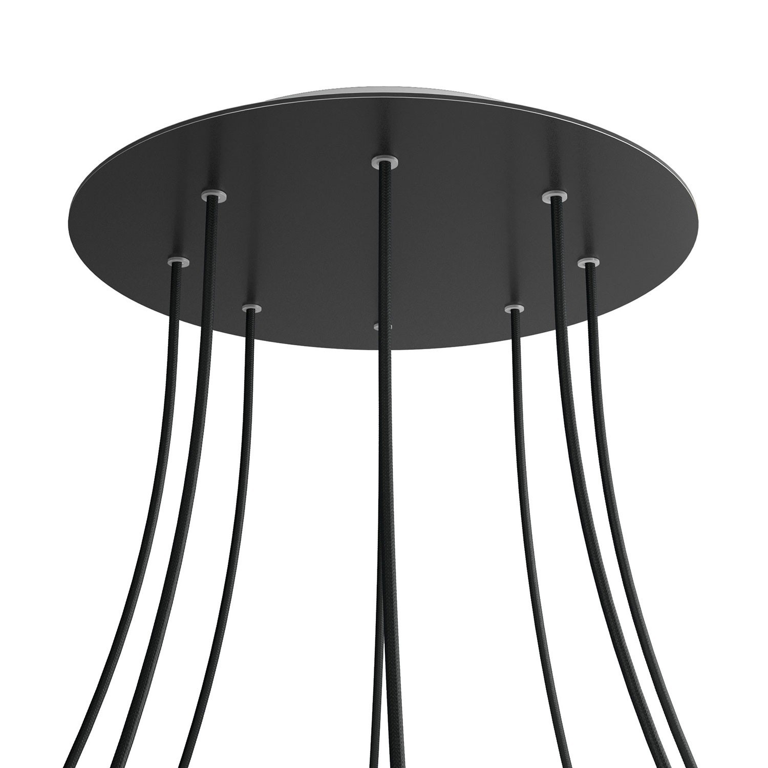 8 Holes - EXTRA LARGE Round Ceiling Canopy Kit - Rose One System - Matt Black