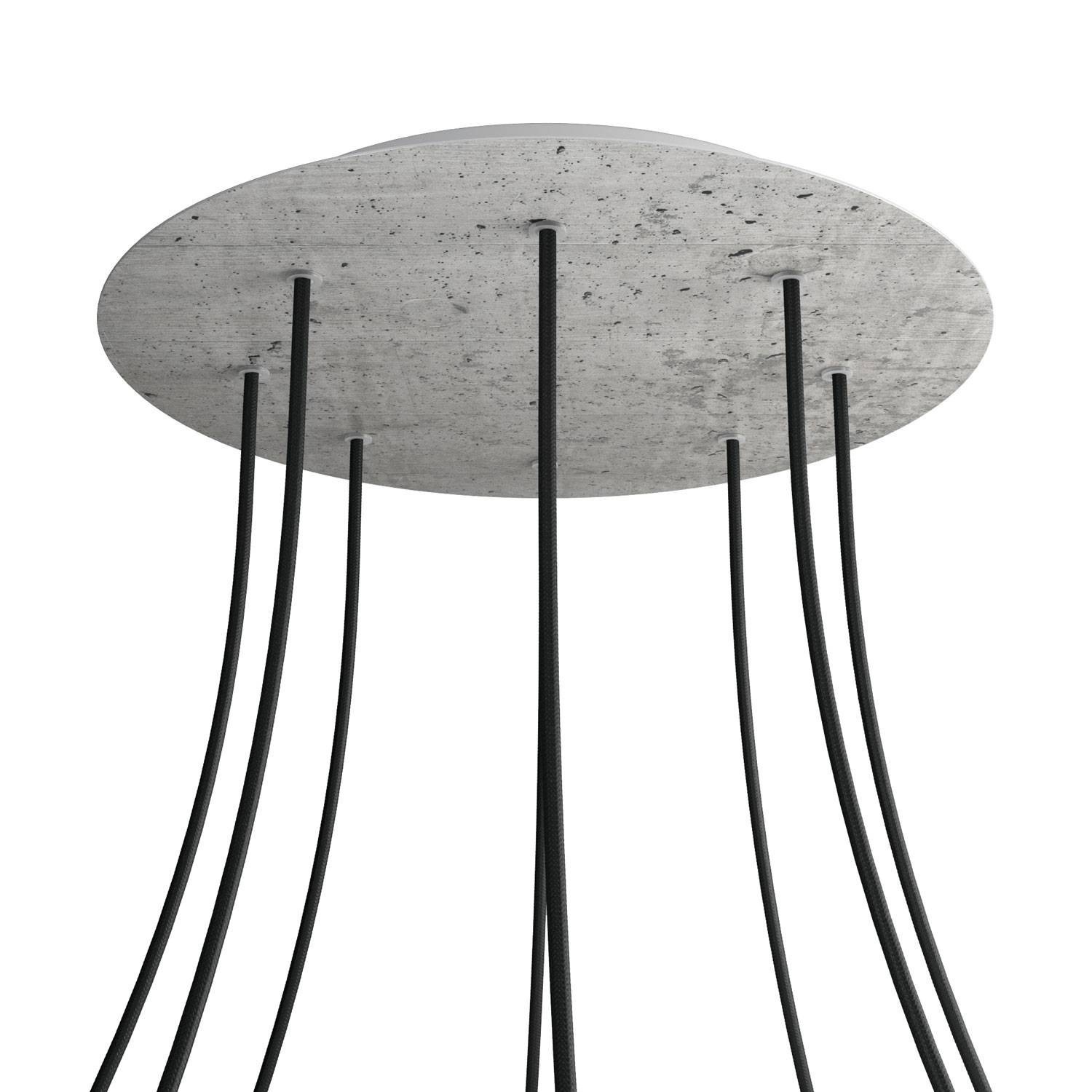 8 Holes - EXTRA LARGE Round Ceiling Canopy Kit - Rose One System - Concrete
