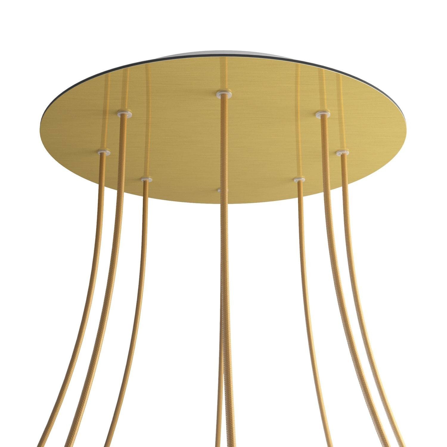 8 Holes - EXTRA LARGE Round Ceiling Canopy Kit - Rose One System - Satin Brass Dibond