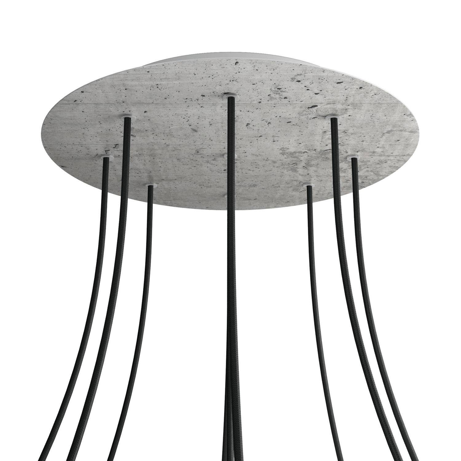 9 Holes - EXTRA LARGE Round Ceiling Canopy Kit - Rose One System - Concrete