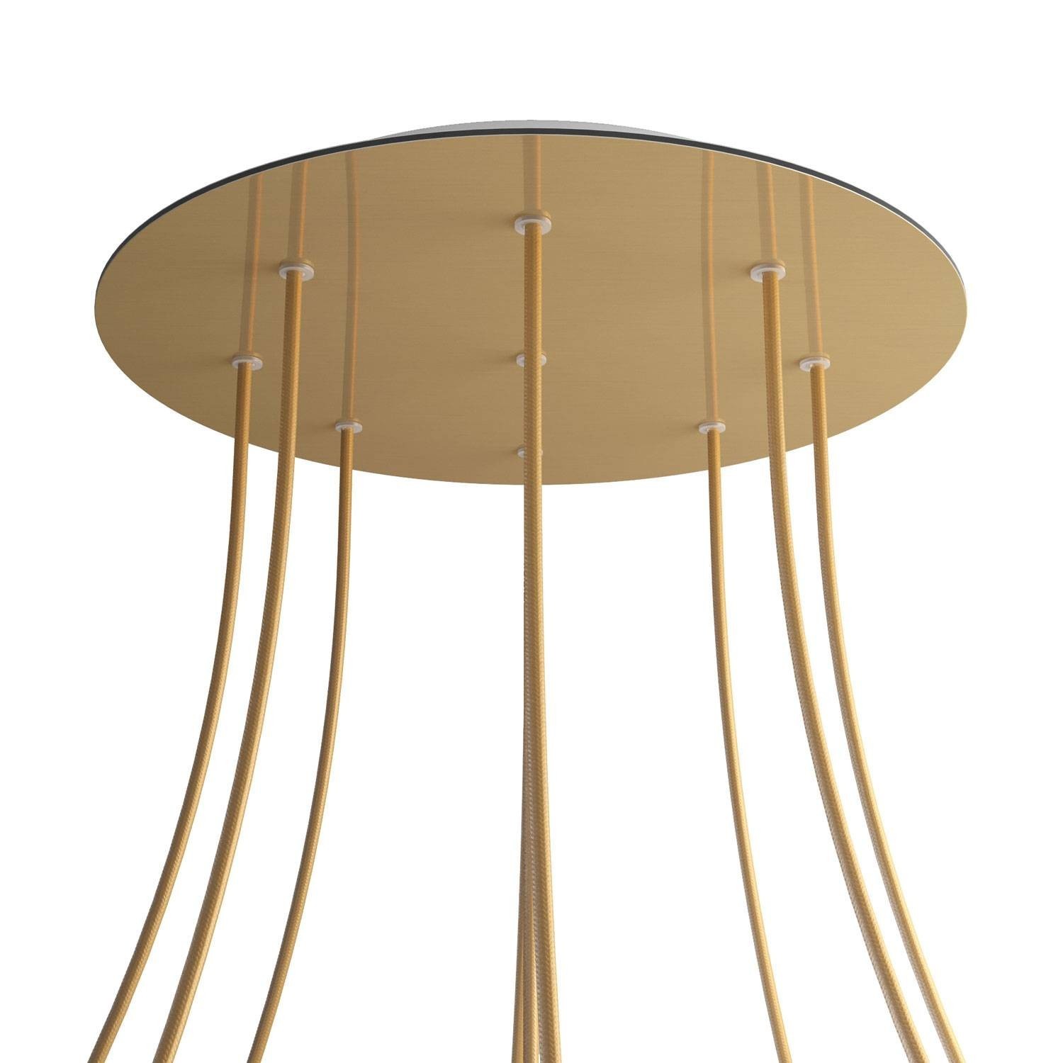 9 Holes - EXTRA LARGE Round Ceiling Canopy Kit - Rose One System - Satin Brass Dibond