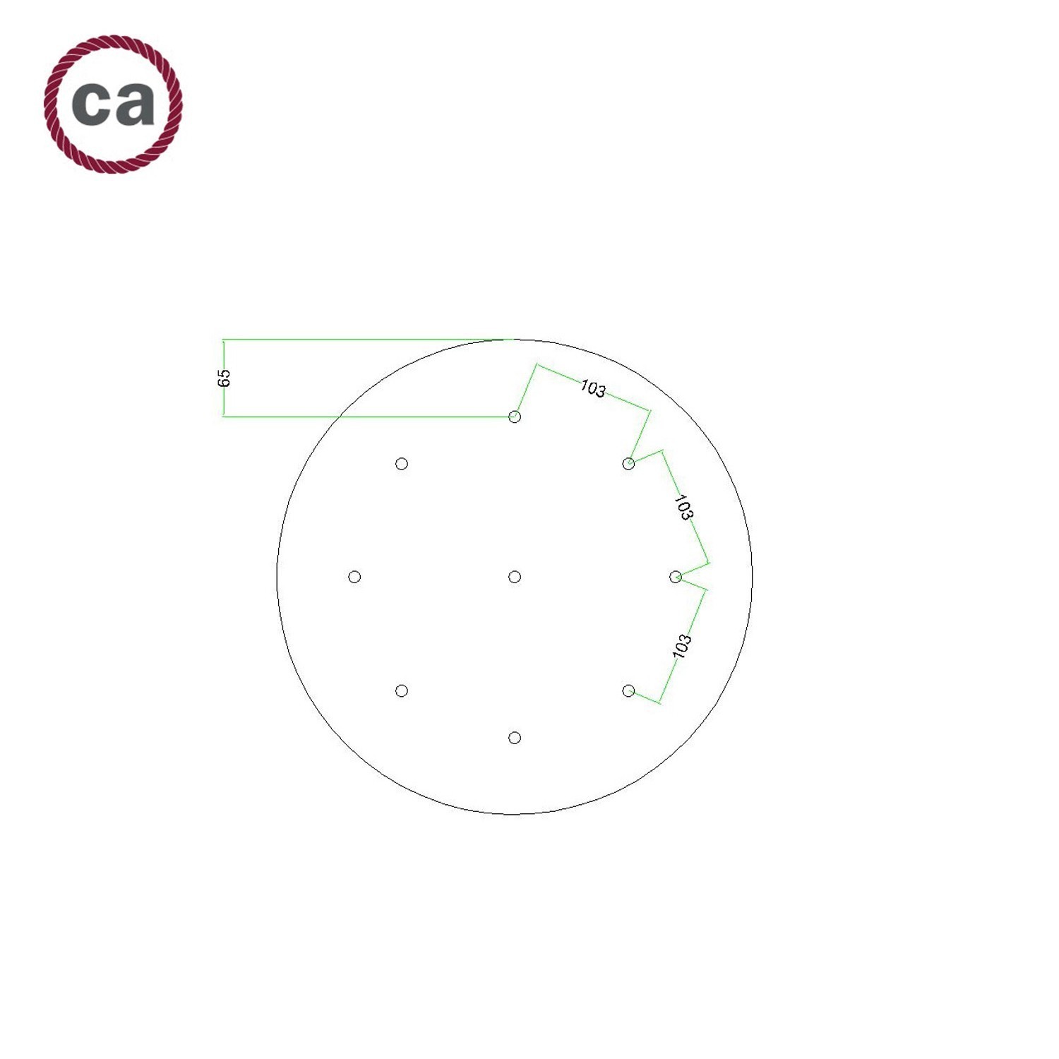 9 Holes - EXTRA LARGE Round Ceiling Canopy Kit - Rose One System