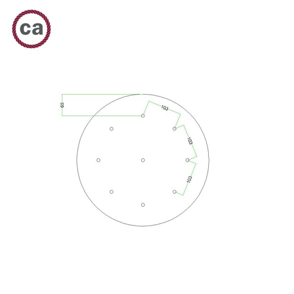 9 Holes - EXTRA LARGE Round Ceiling Canopy Kit - Rose One System