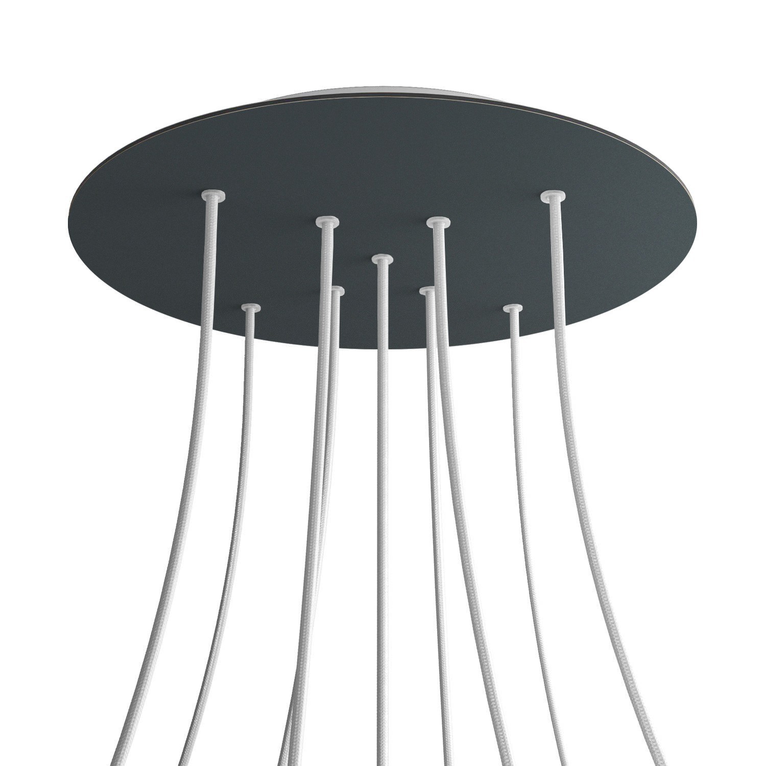 9 X-Shaped Holes - EXTRA LARGE Round Ceiling Canopy Kit - Rose One System - Anthracite