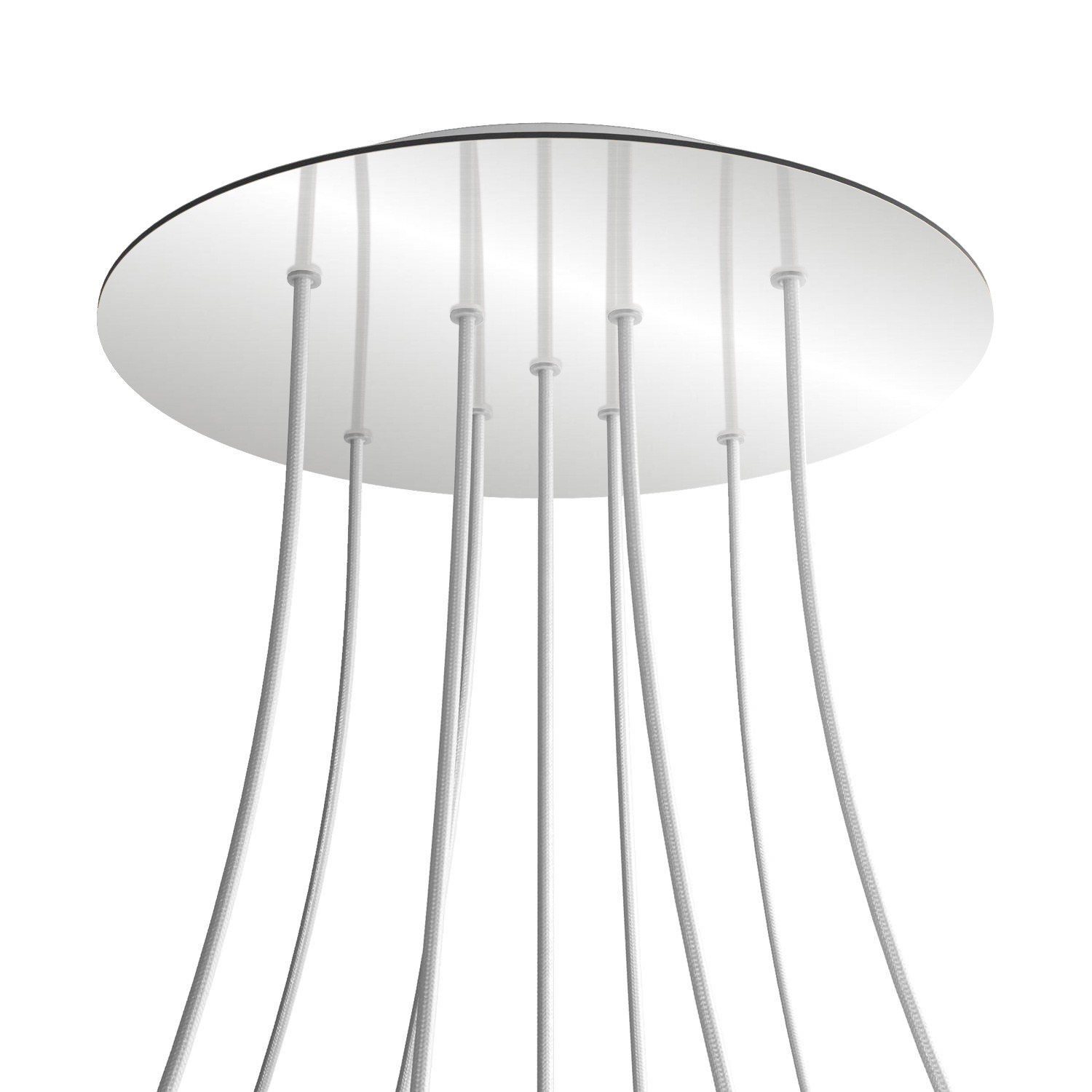 9 X-Shaped Holes - EXTRA LARGE Round Ceiling Canopy Kit - Rose One System - Mirror