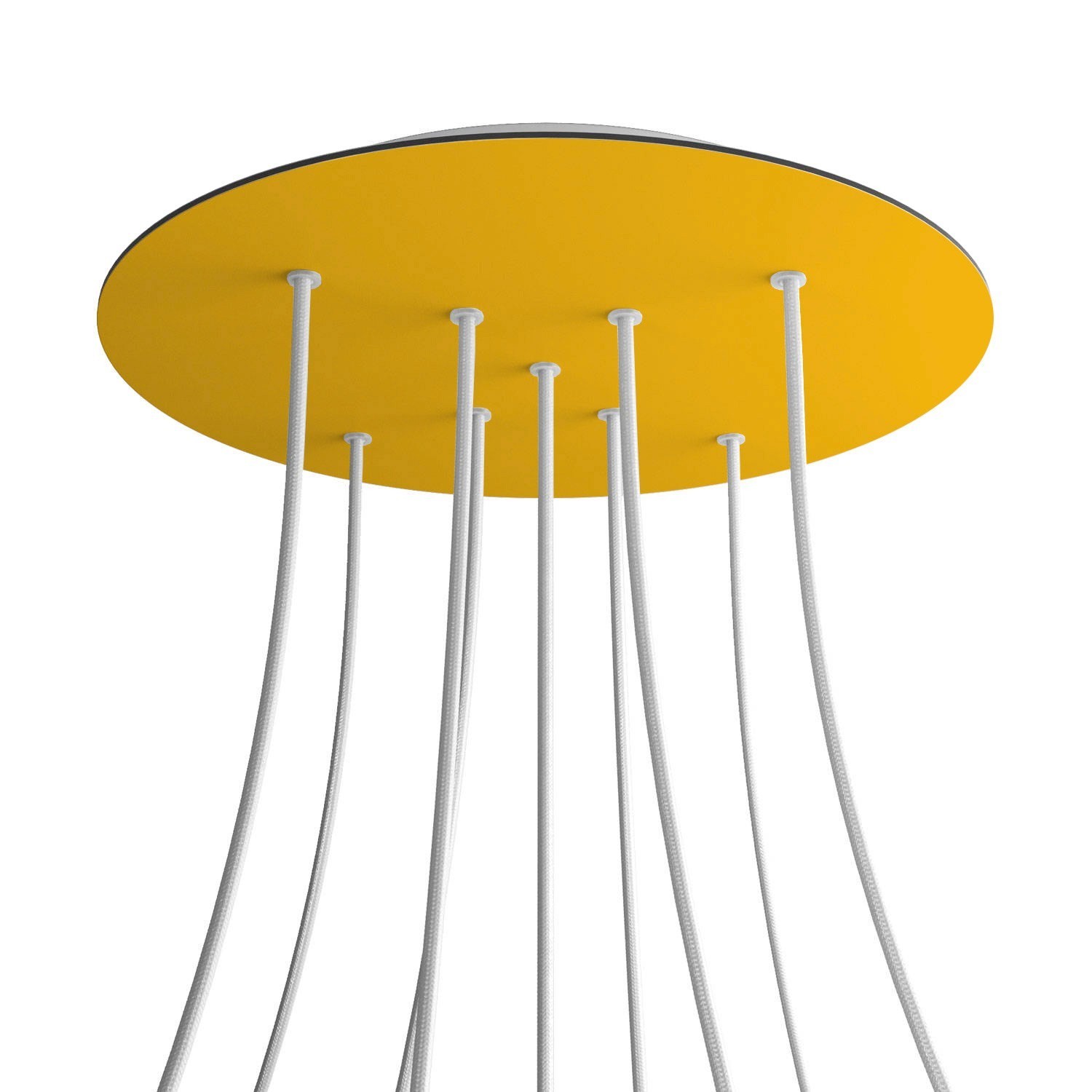 9 X-Shaped Holes - EXTRA LARGE Round Ceiling Canopy Kit - Rose One System - Yellow mustard