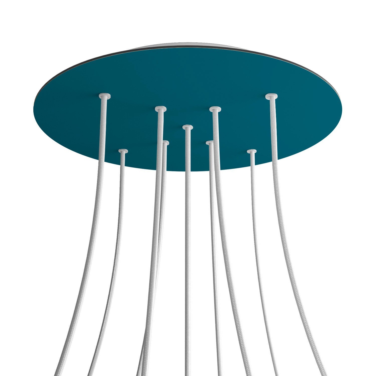 9 X-Shaped Holes - EXTRA LARGE Round Ceiling Canopy Kit - Rose One System - Petrol
