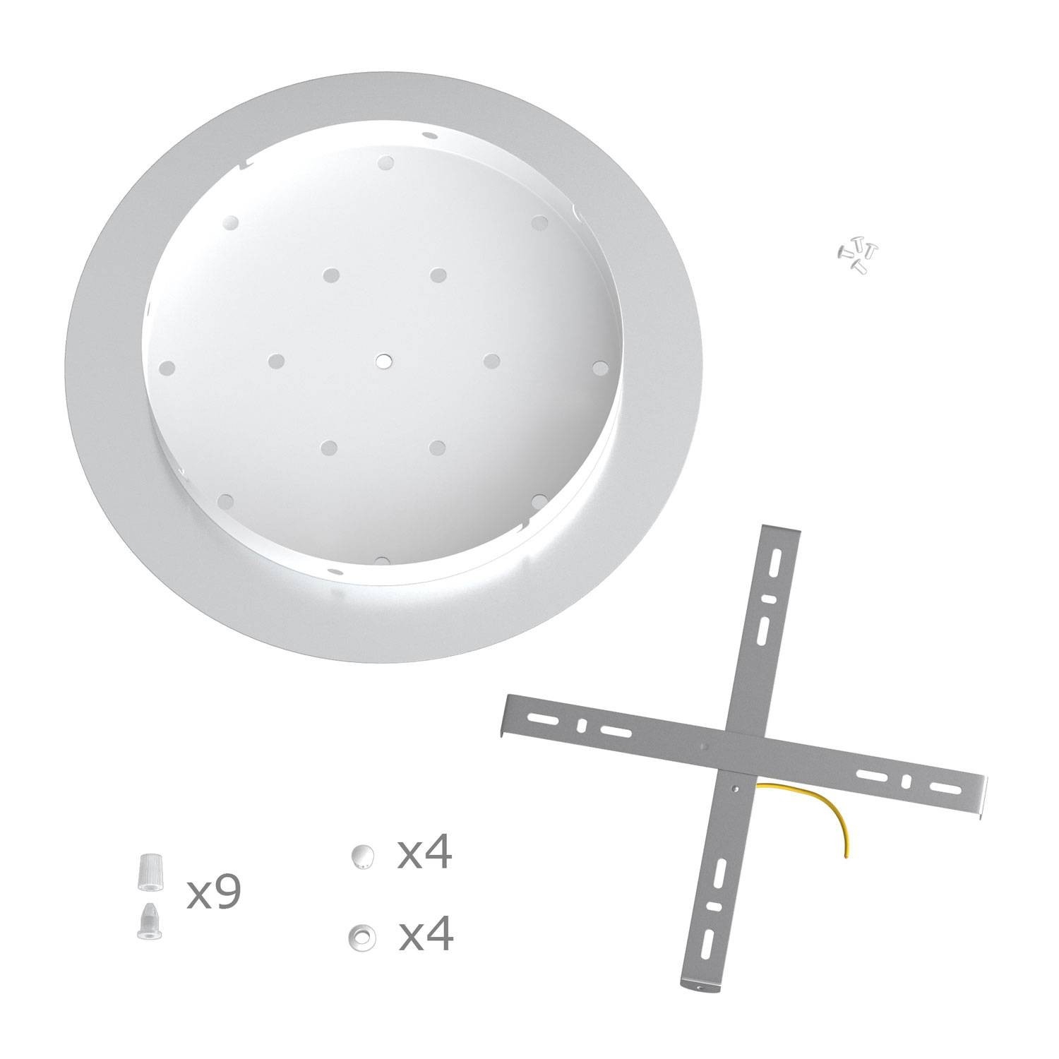 9 X-Shaped Holes - EXTRA LARGE Round Ceiling Canopy Kit - Rose One System
