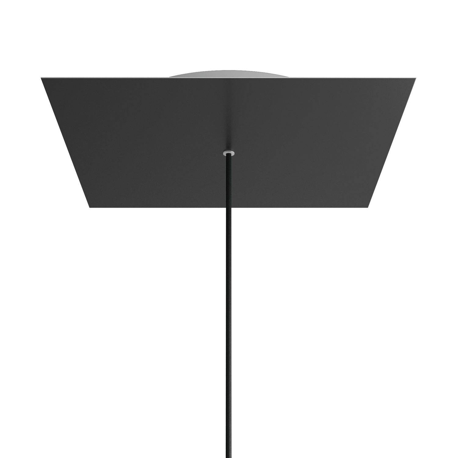 1 Hole - EXTRA LARGE Square Ceiling Canopy Kit - Rose One System - Matt Black