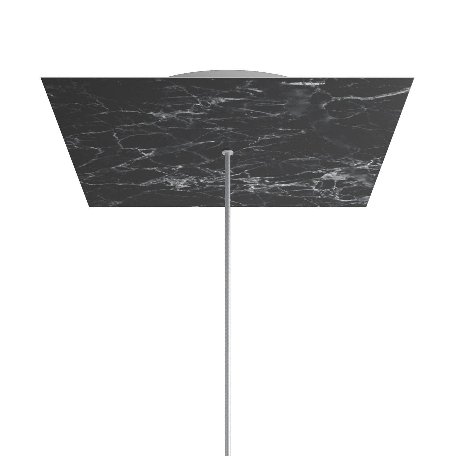 1 Hole - EXTRA LARGE Square Ceiling Canopy Kit - Rose One System - Marble Marquina