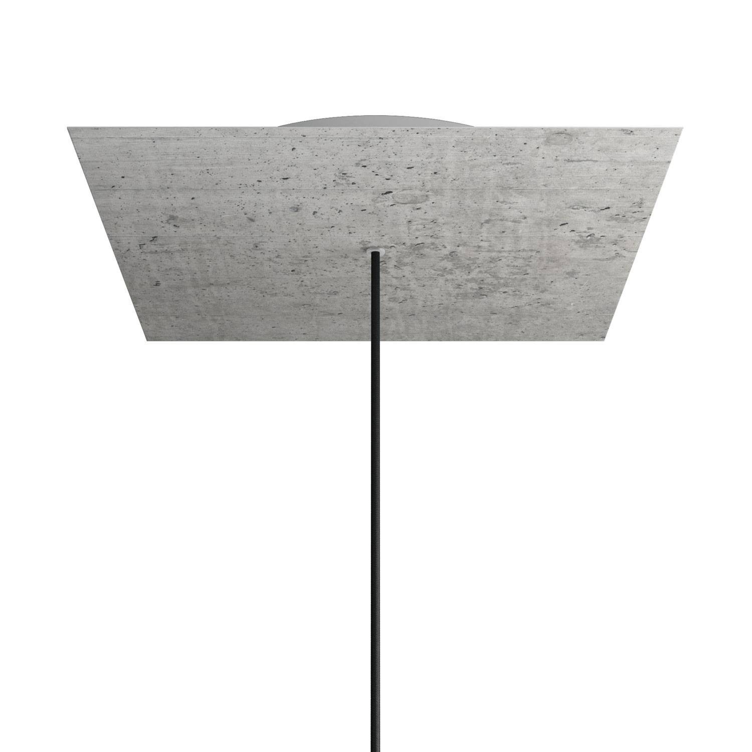1 Hole - EXTRA LARGE Square Ceiling Canopy Kit - Rose One System - Concrete
