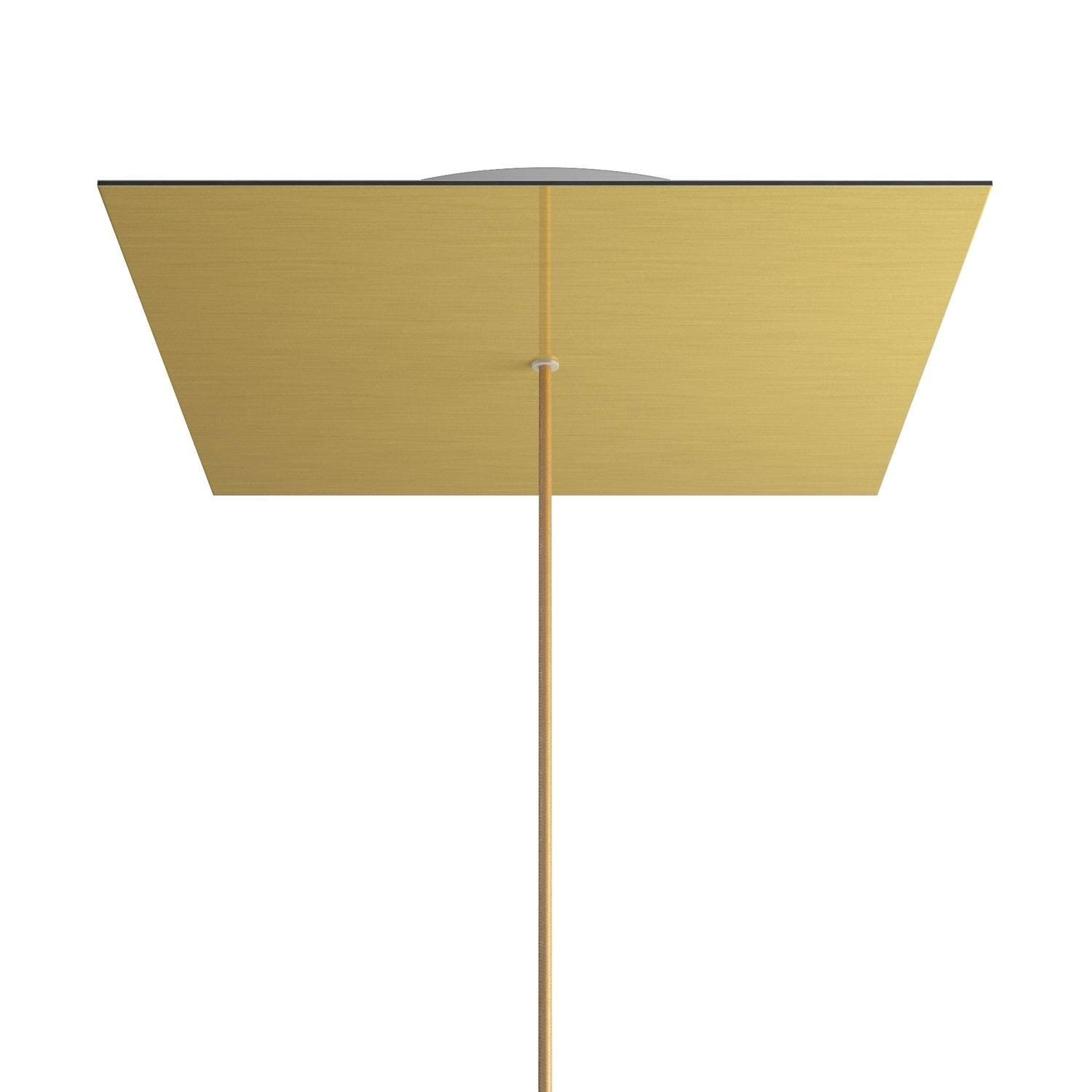 1 Hole - EXTRA LARGE Square Ceiling Canopy Kit - Rose One System - Satin Brass Dibond