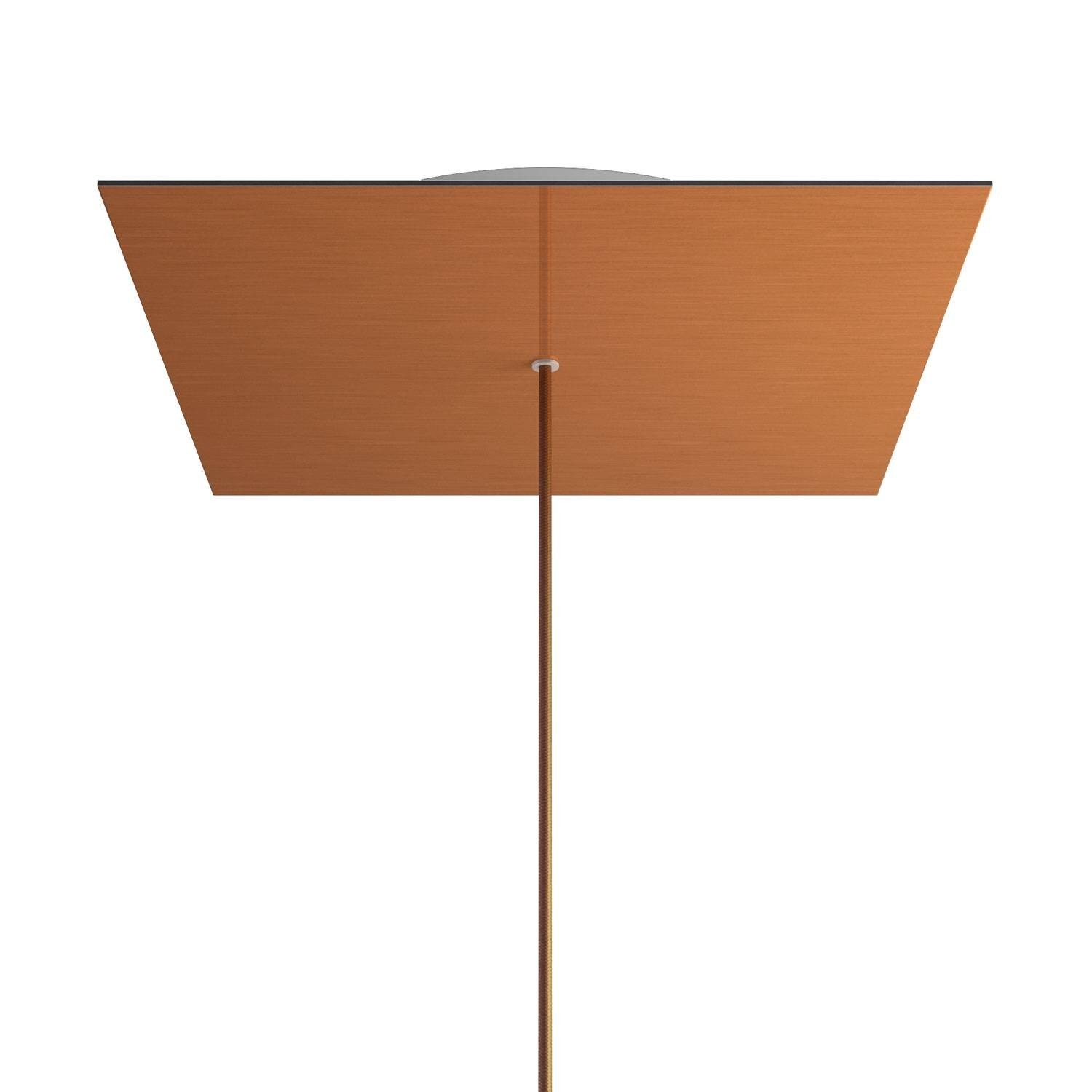 1 Hole - EXTRA LARGE Square Ceiling Canopy Kit - Rose One System - Satin Copper Dibond
