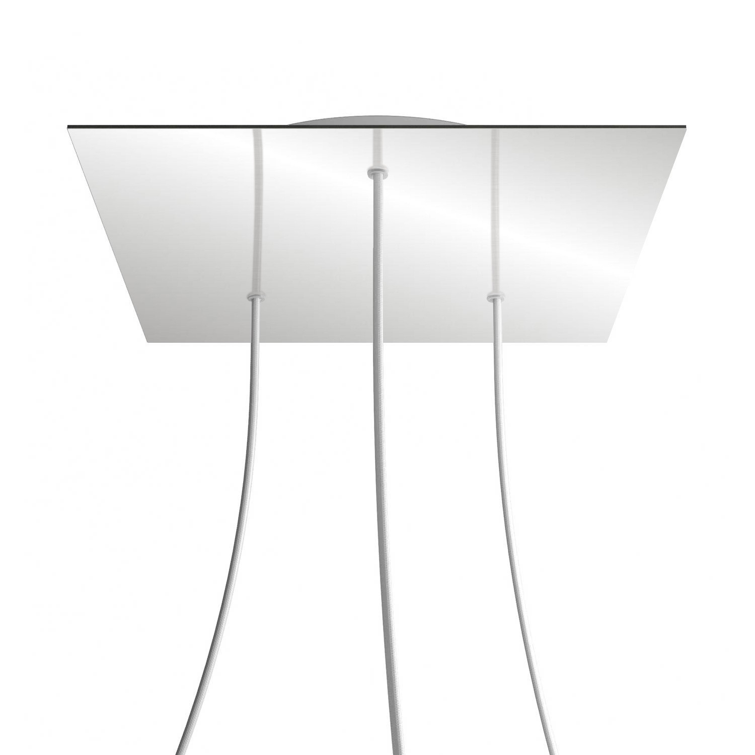 3 Holes - EXTRA LARGE Square Ceiling Canopy Kit - Rose One System - Mirror