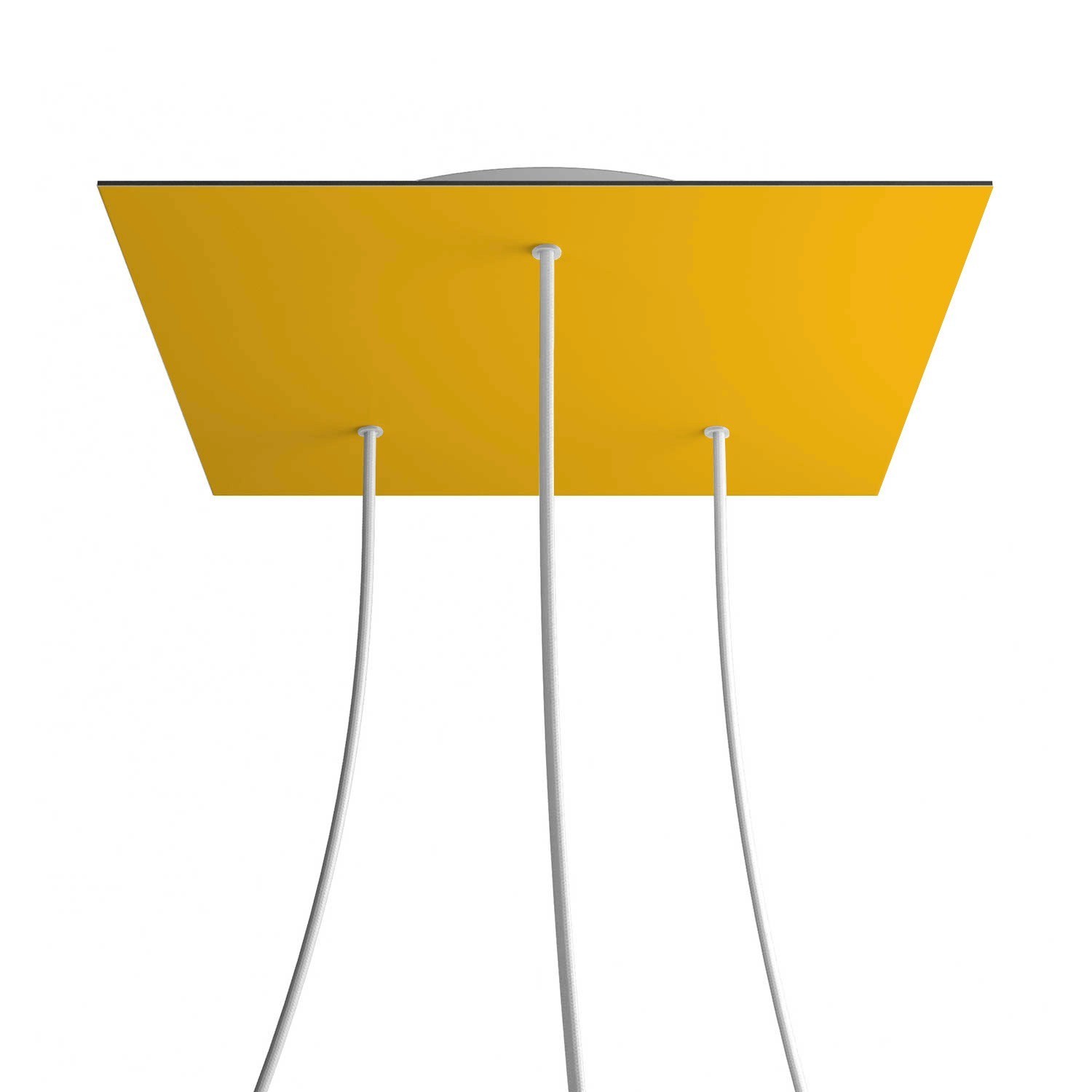 3 Holes - EXTRA LARGE Square Ceiling Canopy Kit - Rose One System - Yellow mustard