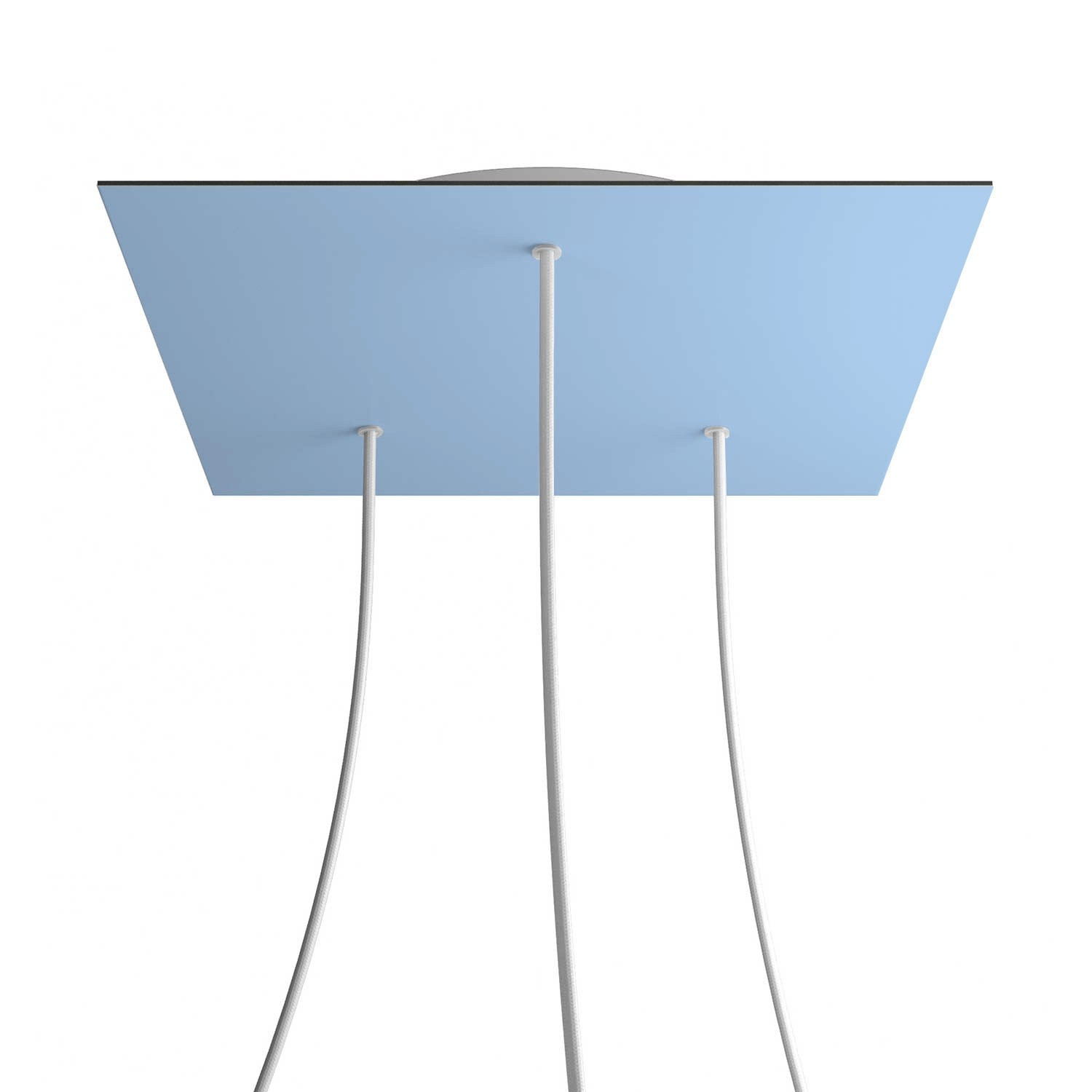 3 Holes - EXTRA LARGE Square Ceiling Canopy Kit - Rose One System - Soft blue
