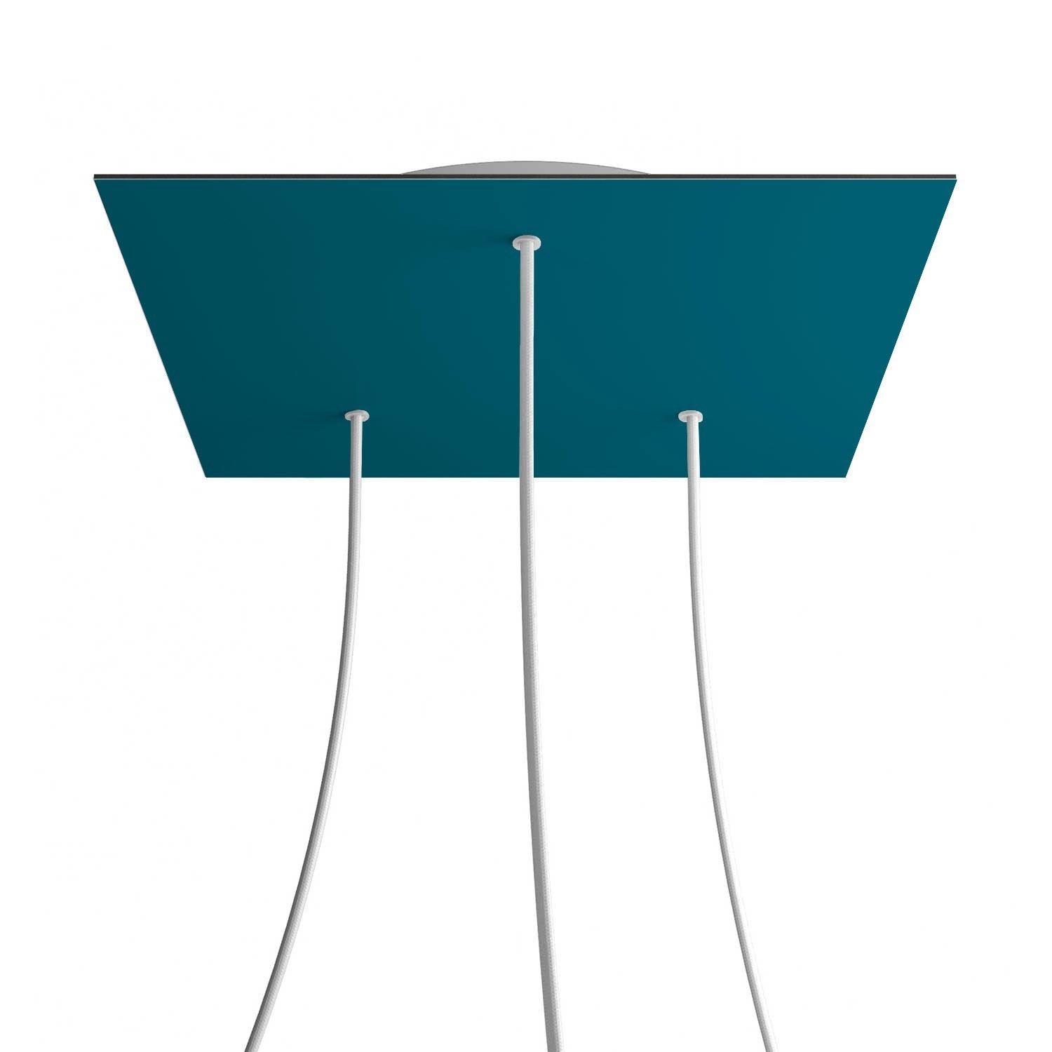 3 Holes - EXTRA LARGE Square Ceiling Canopy Kit - Rose One System - Petrol